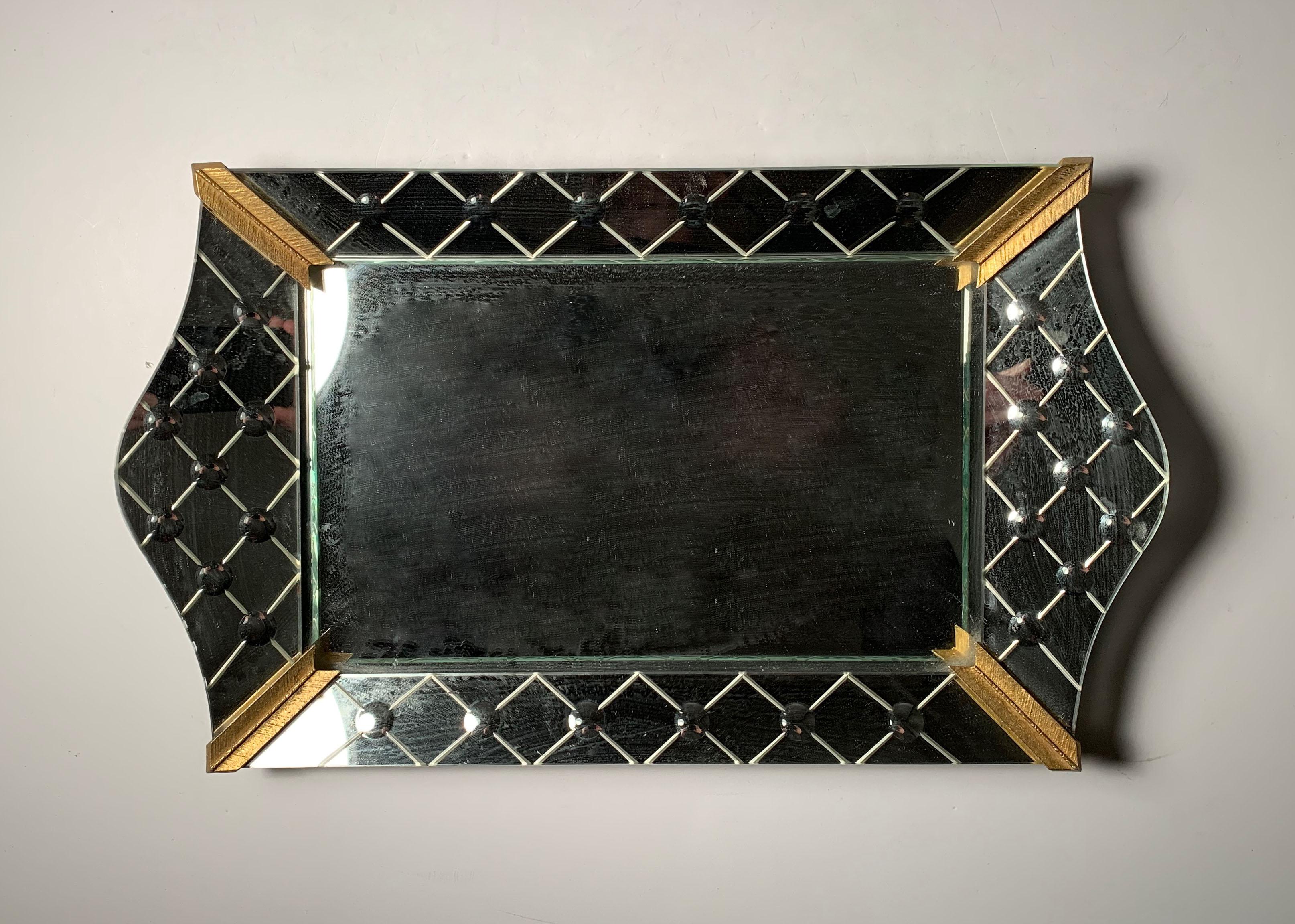20th Century Vintage Italian Mirrored Vanity Tray For Sale