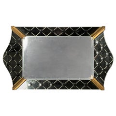 Plateau de coiffeuse italien vintage en miroir