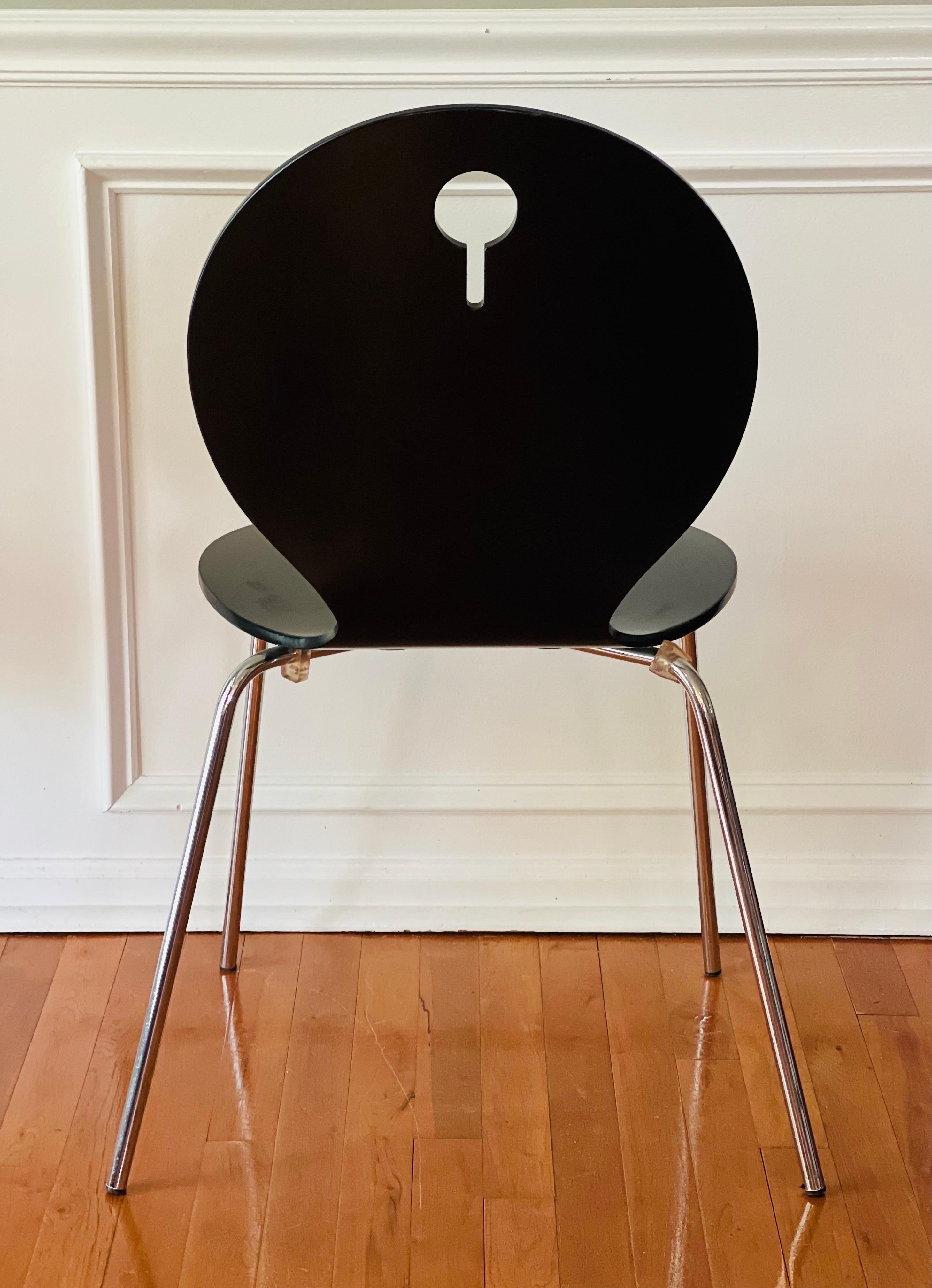 XXI secolo e contemporaneo Sedie impilabili in legno di bengala moderne e vintage di Calligaris, set da 4 in vendita
