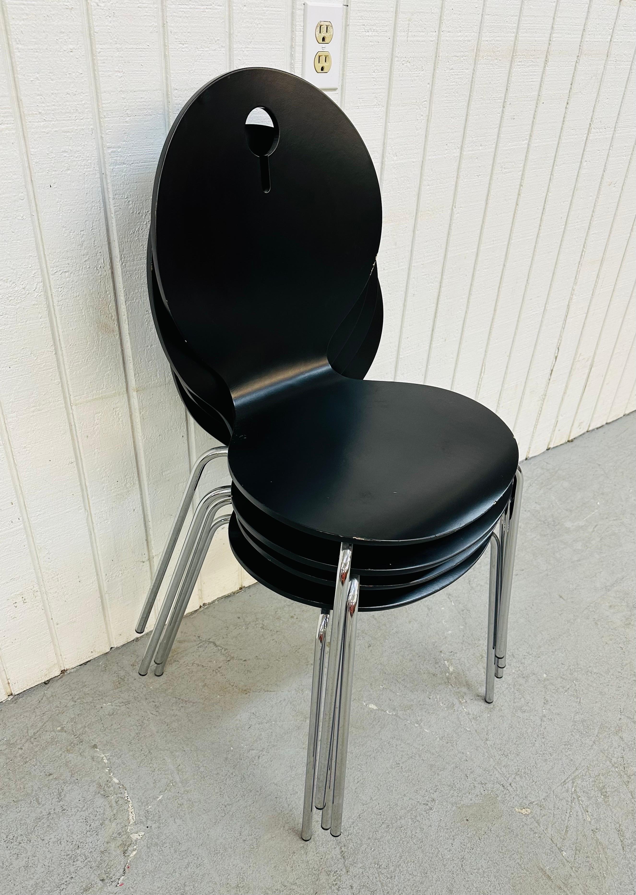 Vintage Italian Modern Bentwood Stacking Chairs 1