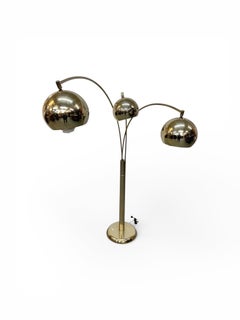 Vintage Italian Modern Brass Arc Floor Lamp