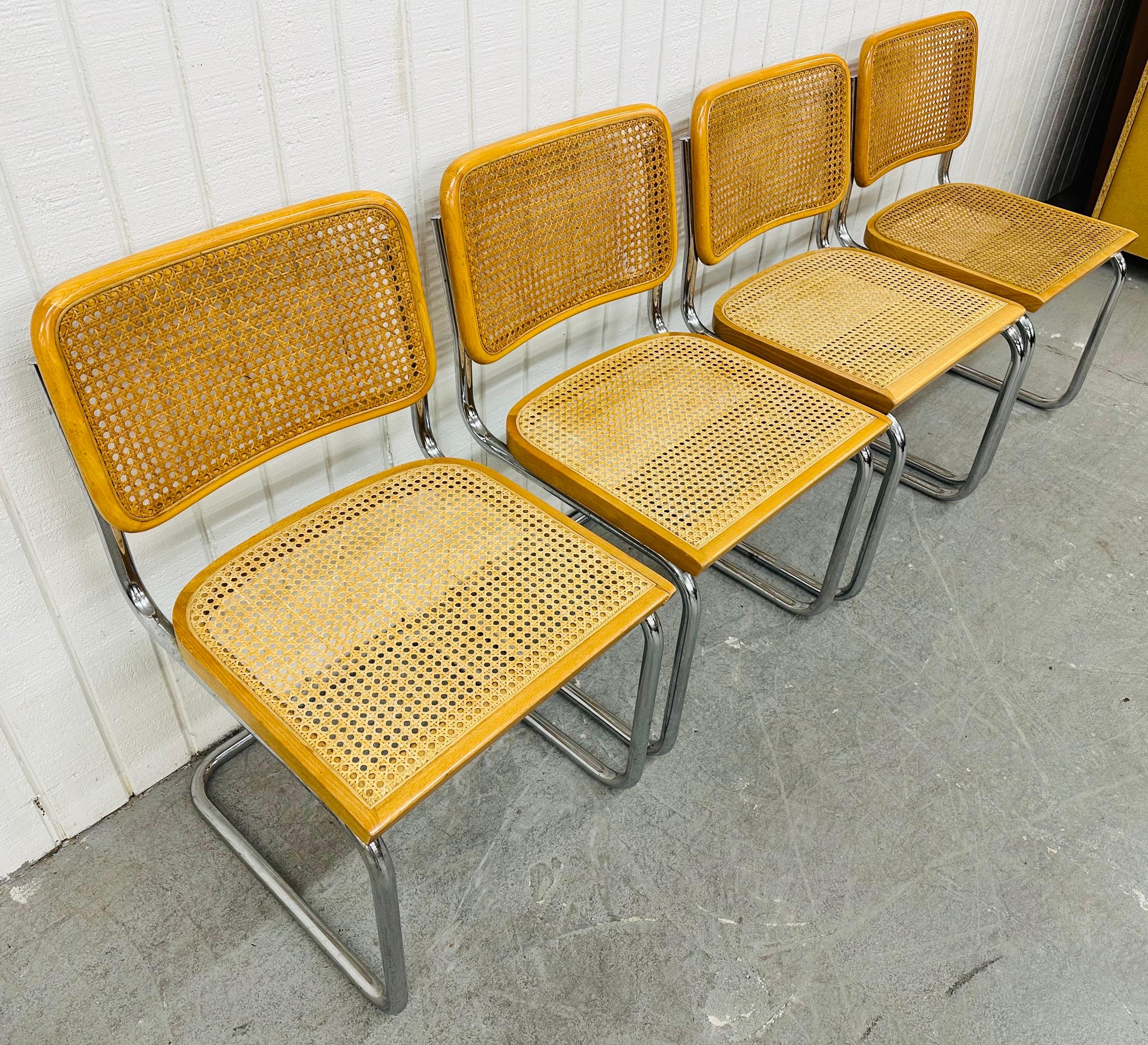 Post-Modern Vintage Italian Modern Cesca Cane Dining Chairs - Set of 4