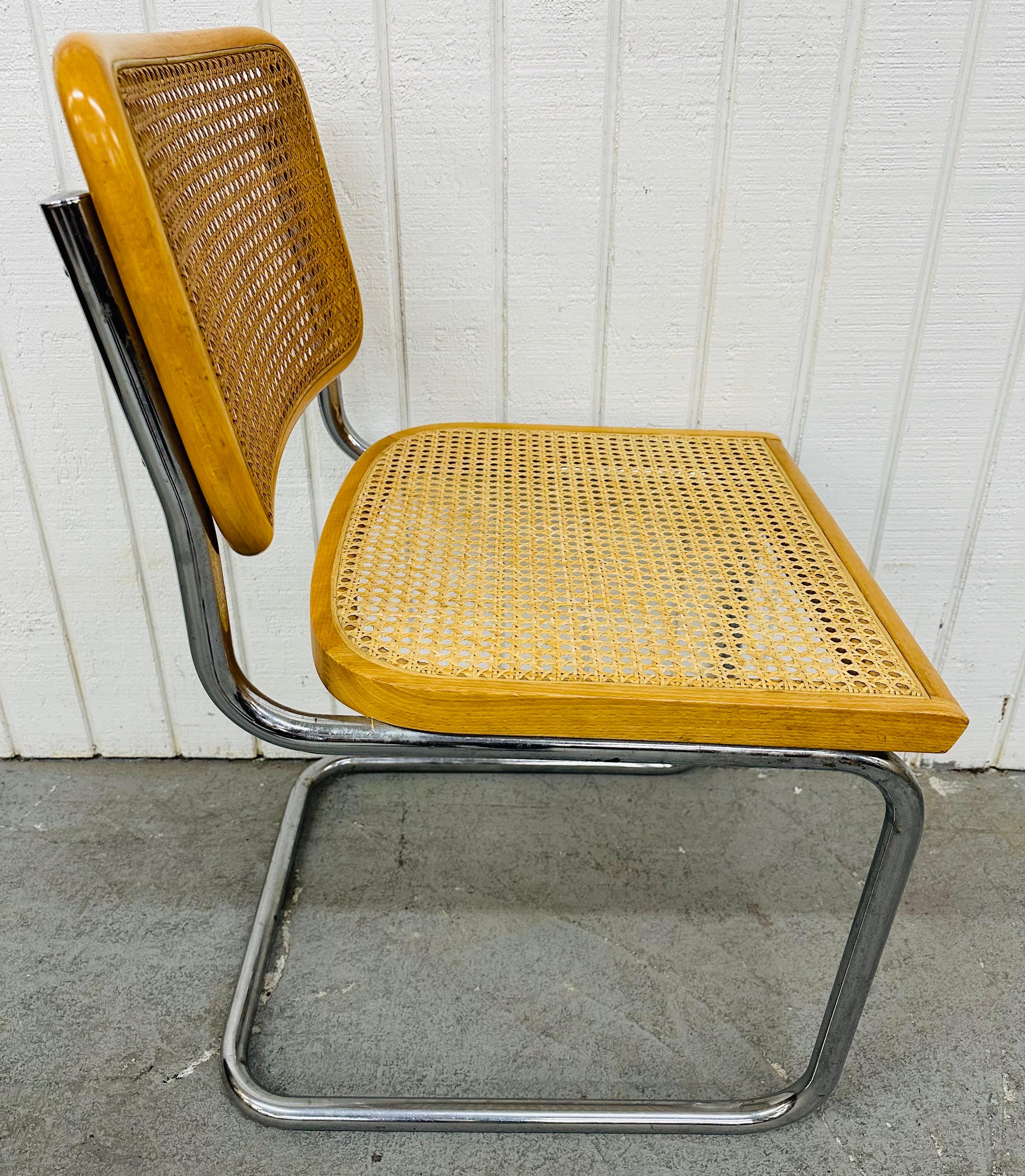 Vintage Italian Modern Cesca Cane Dining Chairs - Set of 4 In Good Condition In Clarksboro, NJ