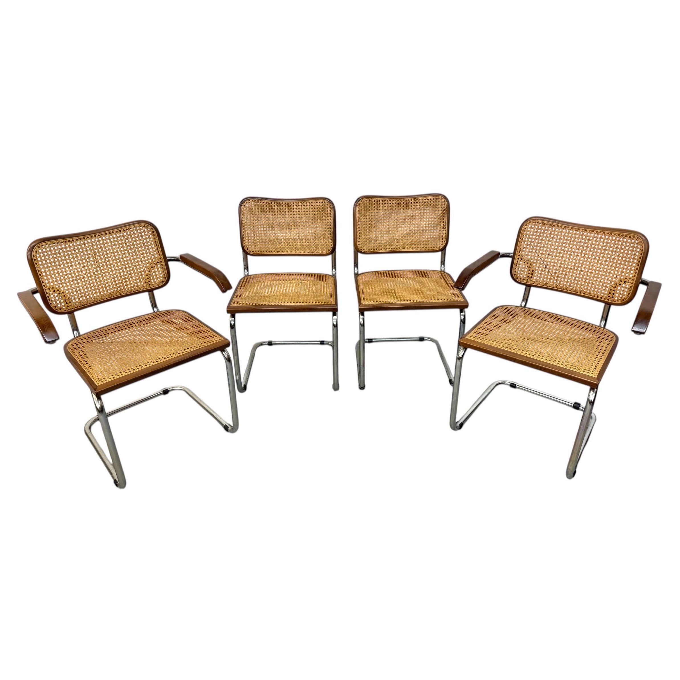 Vintage Italian Modern Cesca Dining Chairs - Set of 4