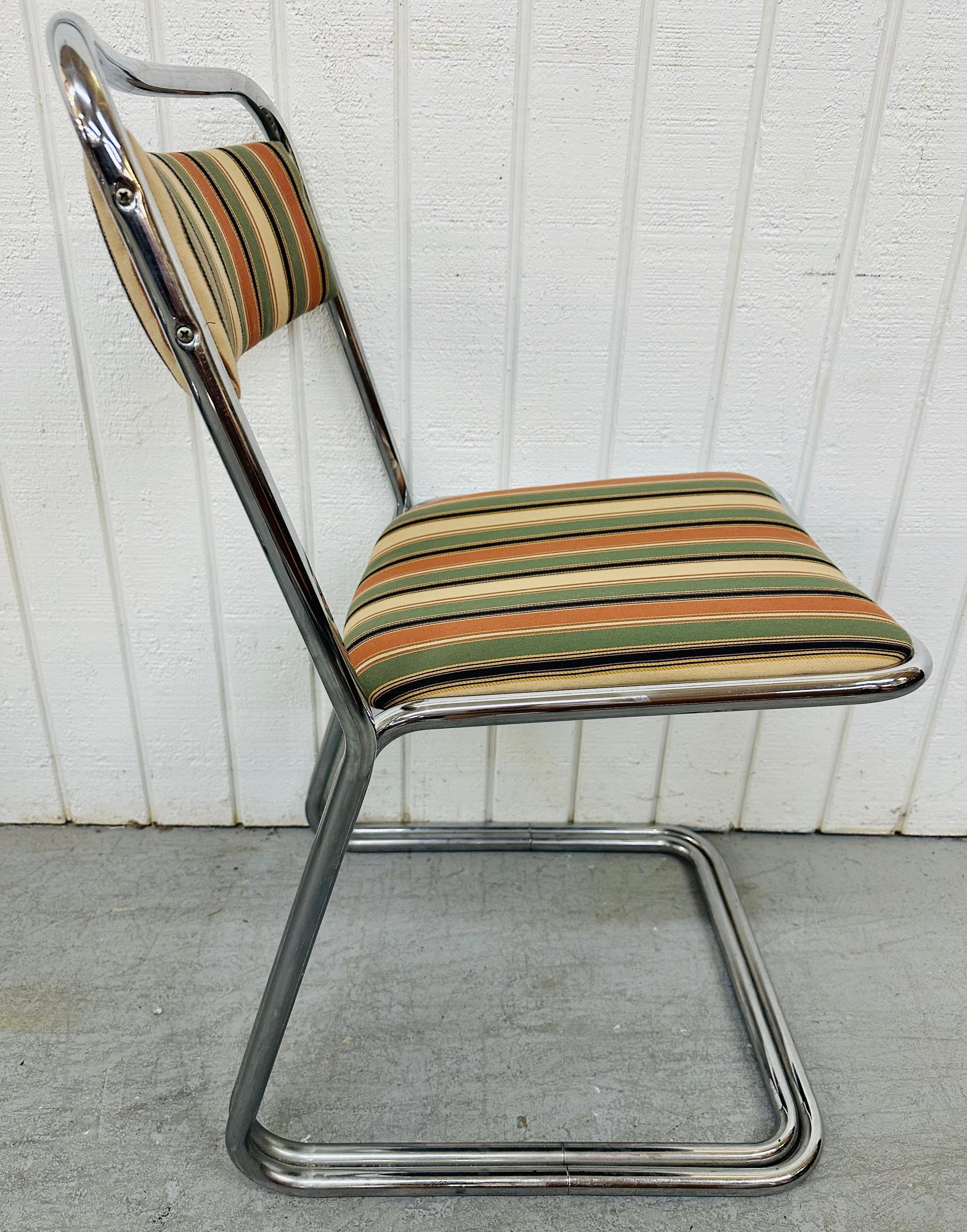 20th Century Vintage Italian Modern Chrome Tubular Dining Chairs - Set of 6