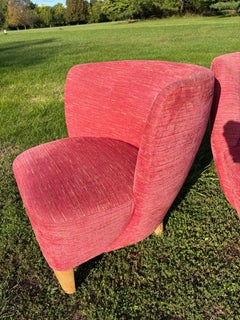 Vintage Italian modern club chairs in the manner of Geo Ponti