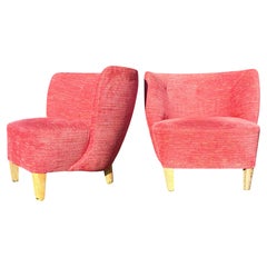 Vintage Italian modern club chairs in the manner of Geo Ponti