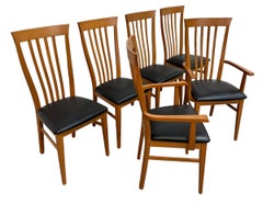 Vintage Italian Modern High-back Dining Chairs - Set of 6