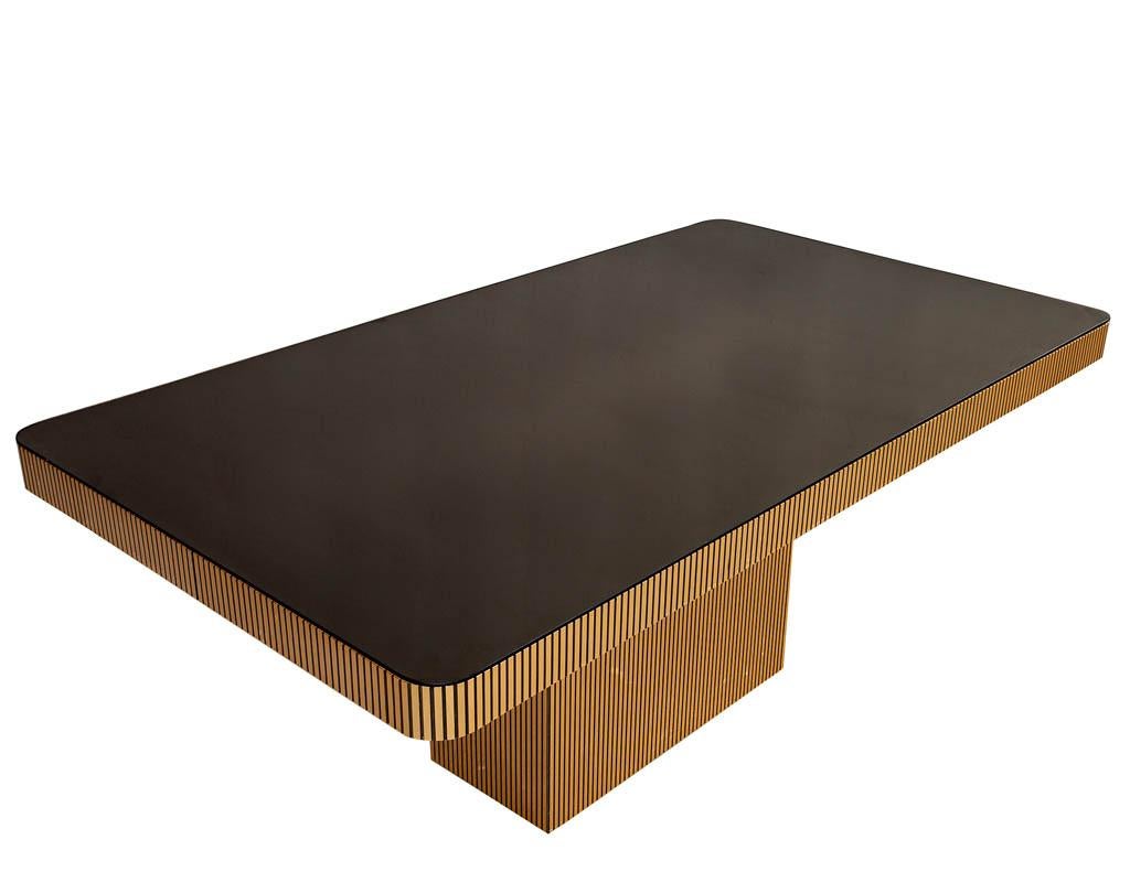 Metal Vintage Italian Modern Mirrored Dining Table