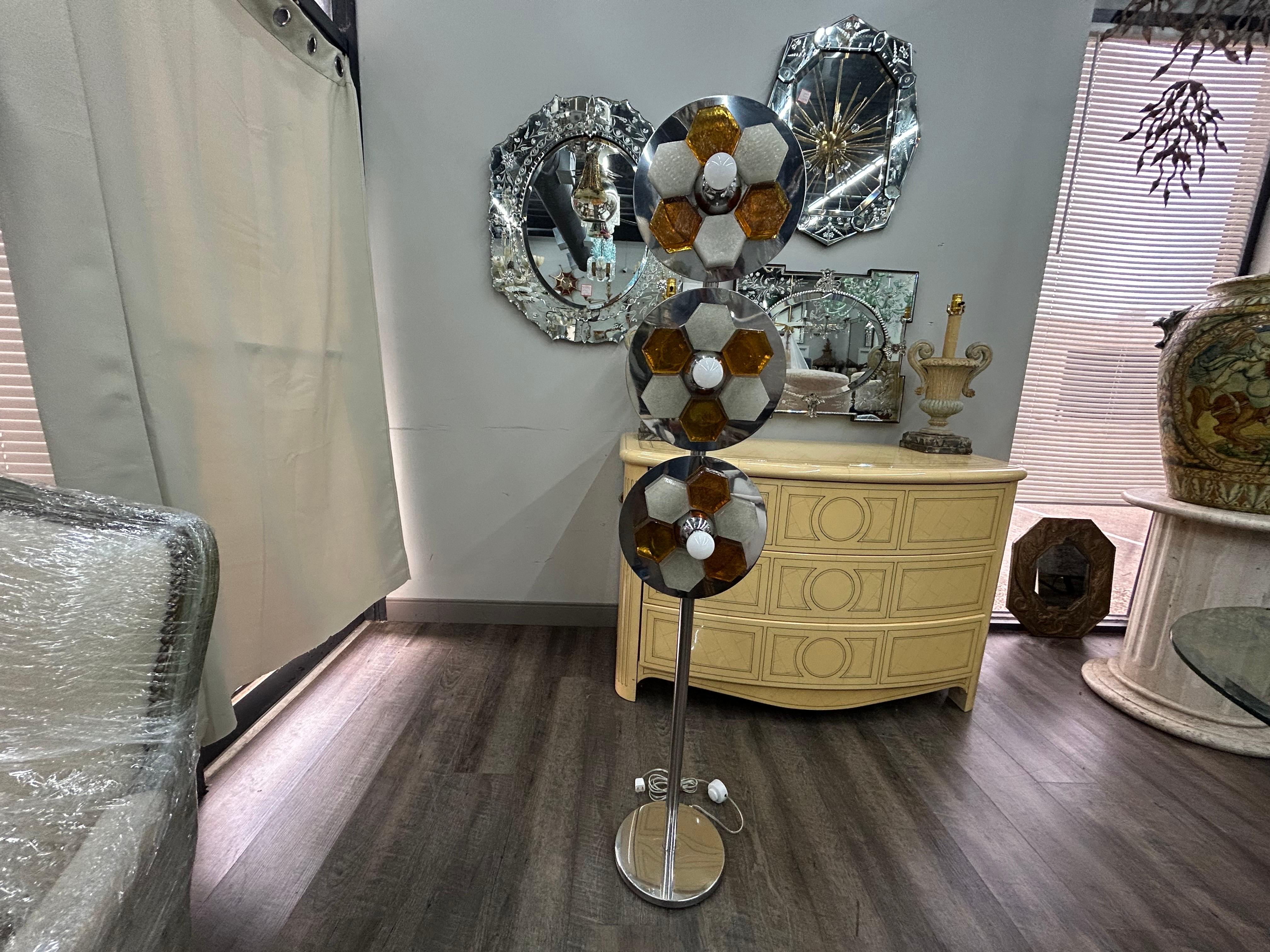 Italienische moderne, von Poliarte inspirierte Vintage-Stehlampe (Glas) im Angebot