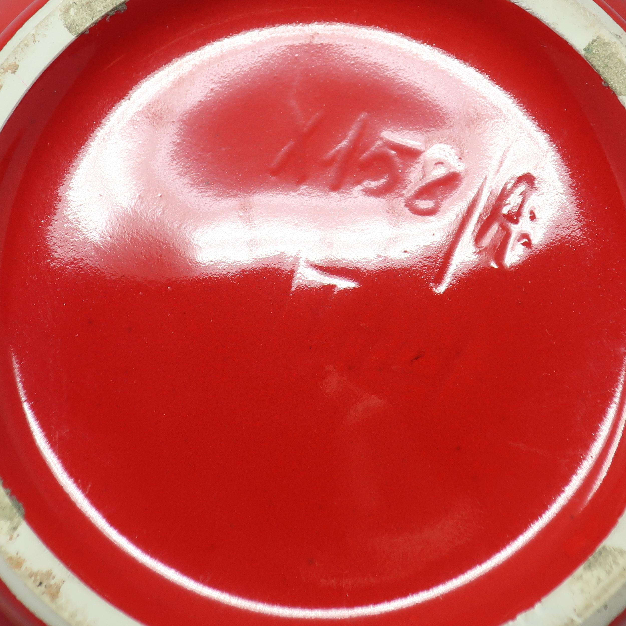 Vintage Italian Modern Red Ceramic Vase by Bitossi For Sale 1