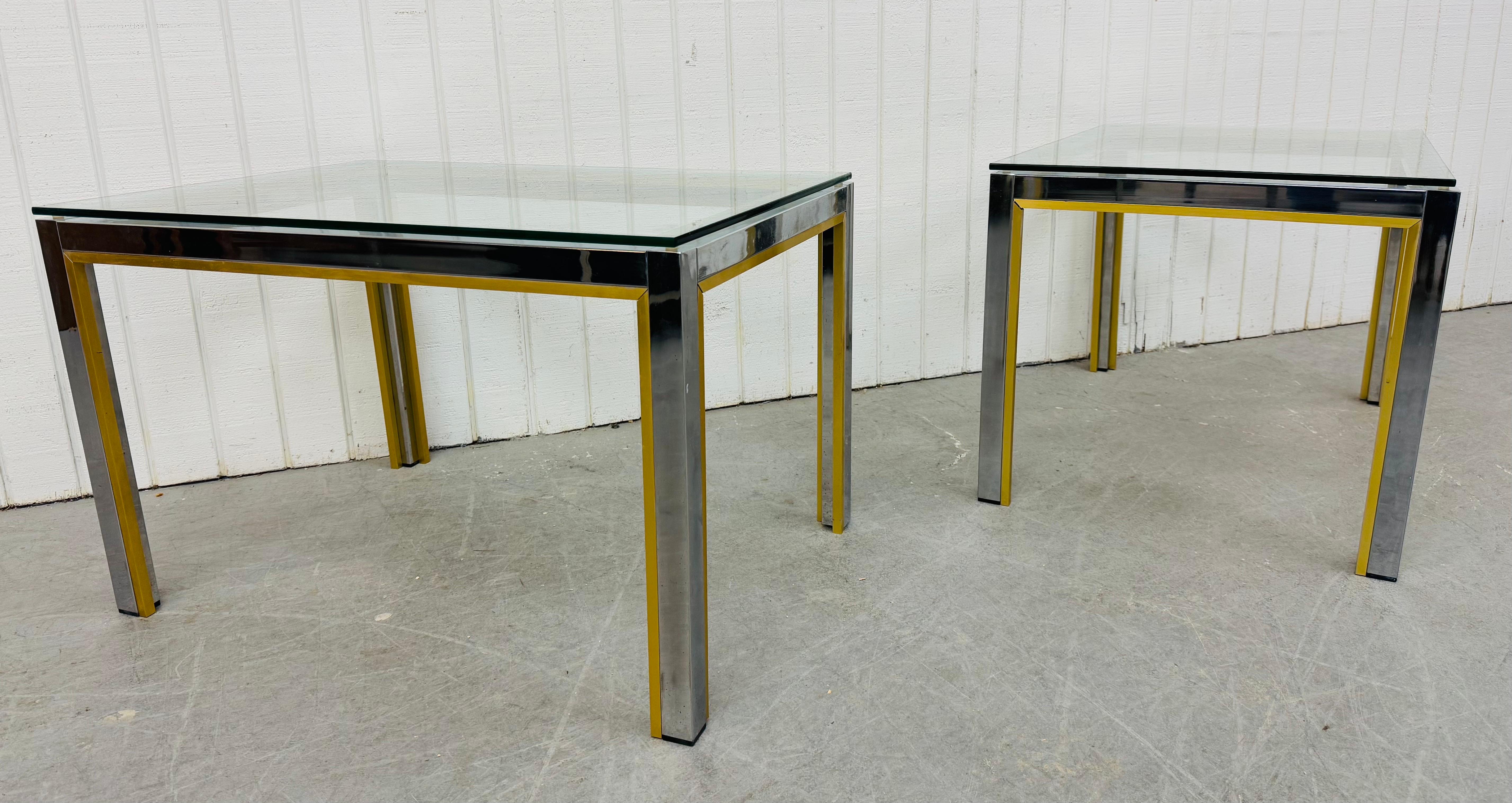 Vintage Italian Modern Renato Zevi Mesas auxiliares de cromo y cristal - Lote de 2 Italiano en venta