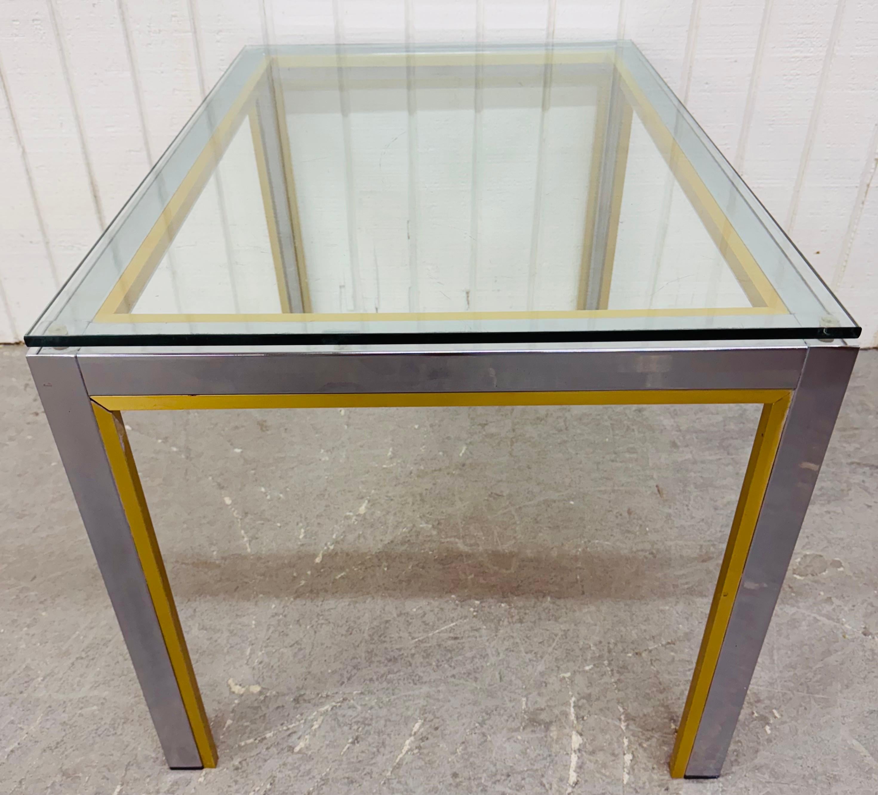 Vintage Italian Modern Renato Zevi Mesas auxiliares de cromo y cristal - Lote de 2 Latón en venta