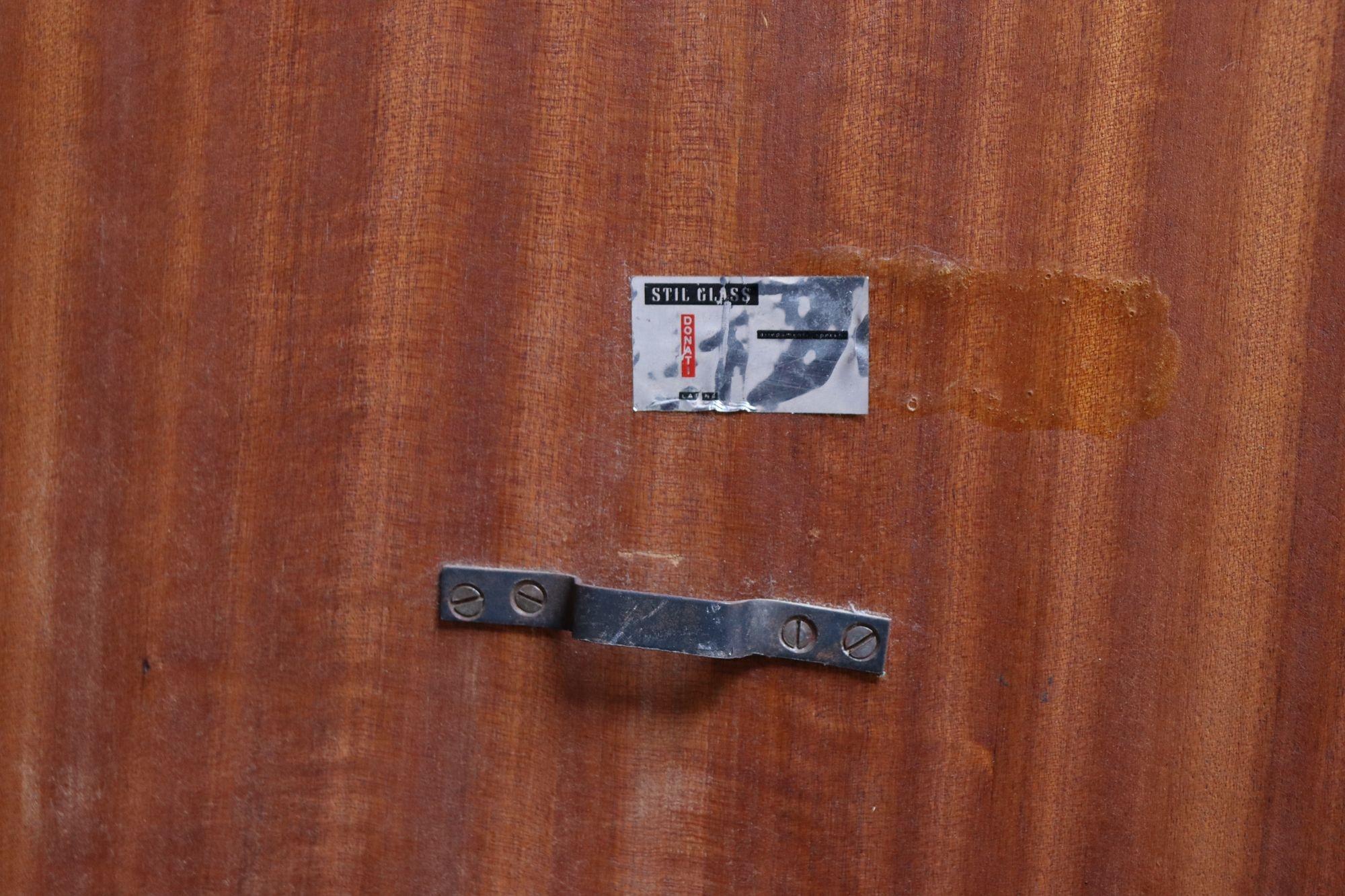 Vintage Italian Modern Rosewood Wall Mirror Designed by Donati for Stil Glass For Sale 11