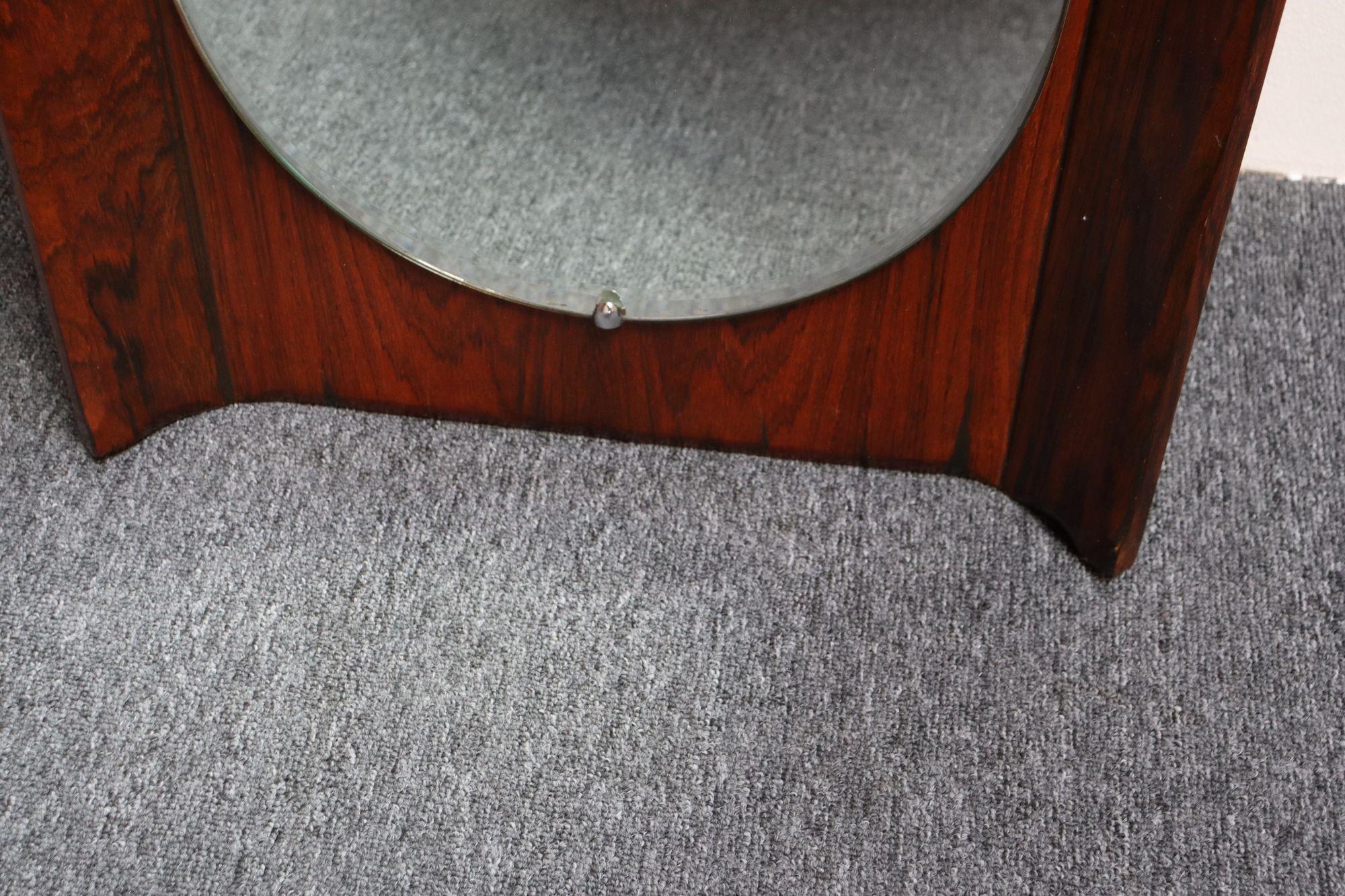 Vintage Italian Modern Rosewood Wall Mirror Designed by Donati for Stil Glass For Sale 2