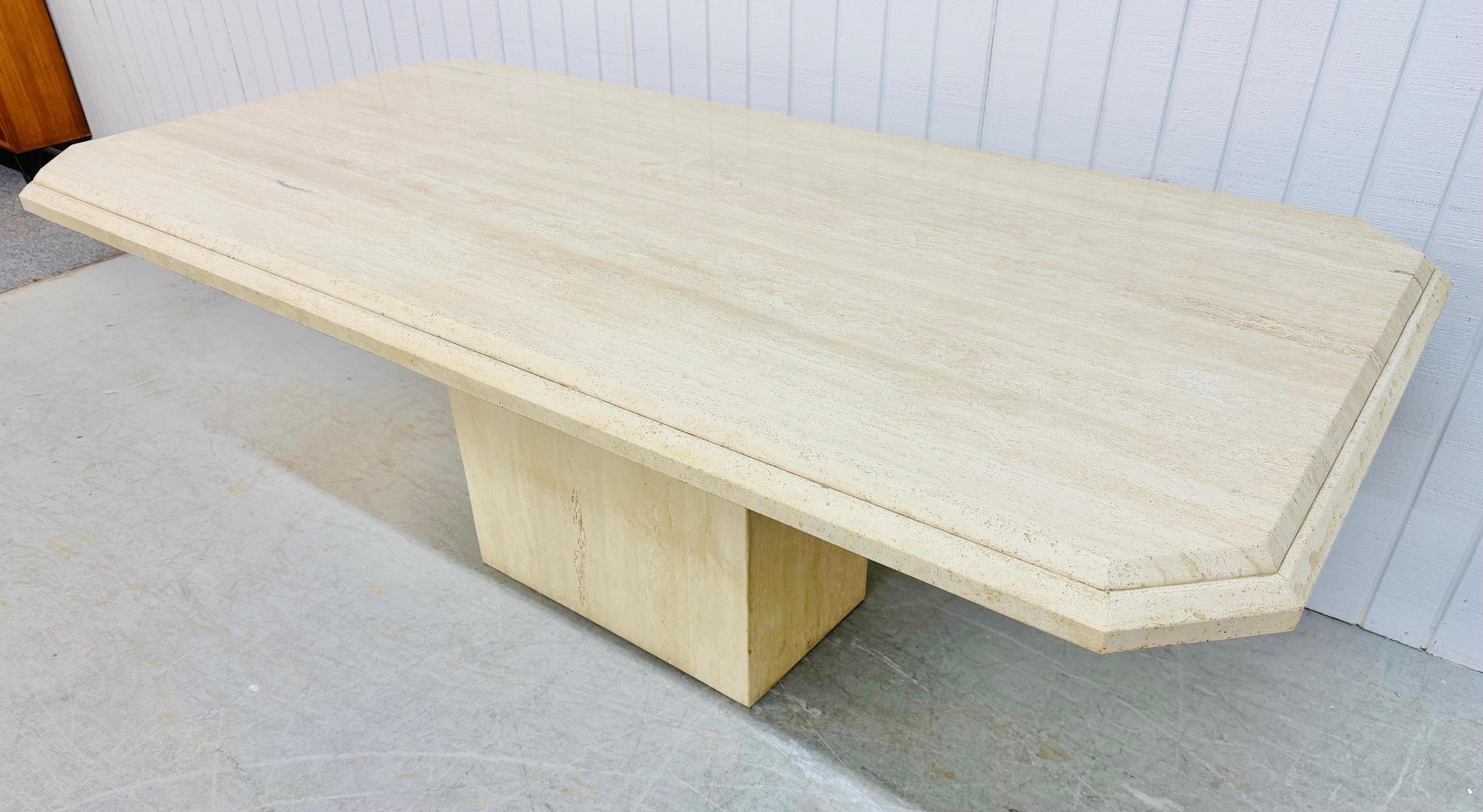 Post-Modern Vintage Italian Modern Travertine Dining Table For Sale