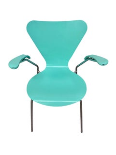 Vintage Italian Modern Turquoise Arm Chair