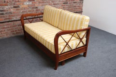 Vintage Italian Modern Walnut Divan Sofa Bed Attributed to Paolo Buffa