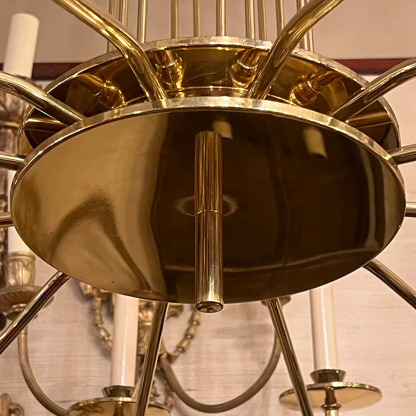 Mid-20th Century Vintage Italian Moderne Style Chandelier For Sale