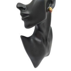 Vintage Italian Modernist 18k Aquamarine, Rubellite & Diamond Earrings