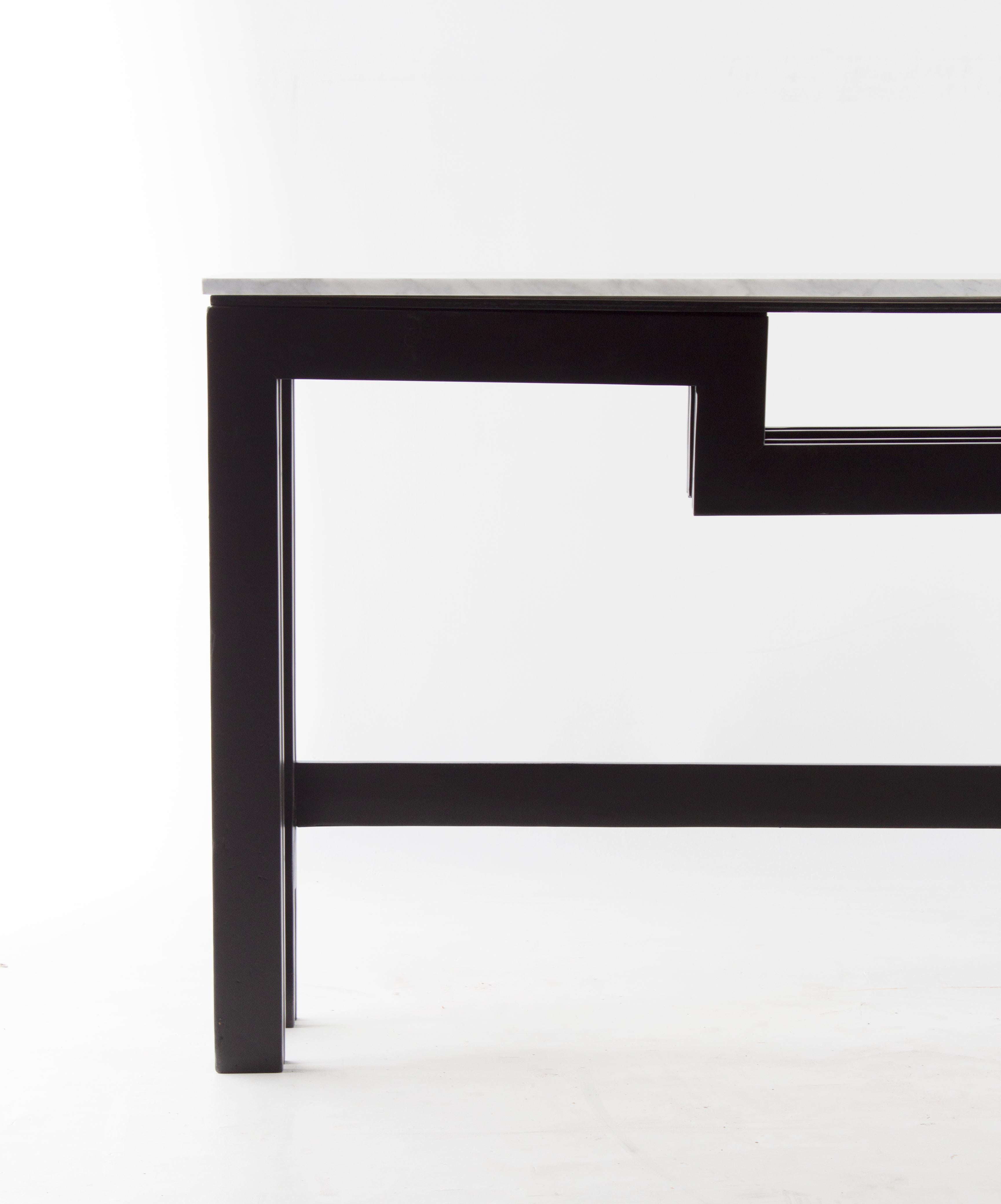 Vintage Italian Modernist Console On Black Wooden Base In Good Condition For Sale In Dallas, TX