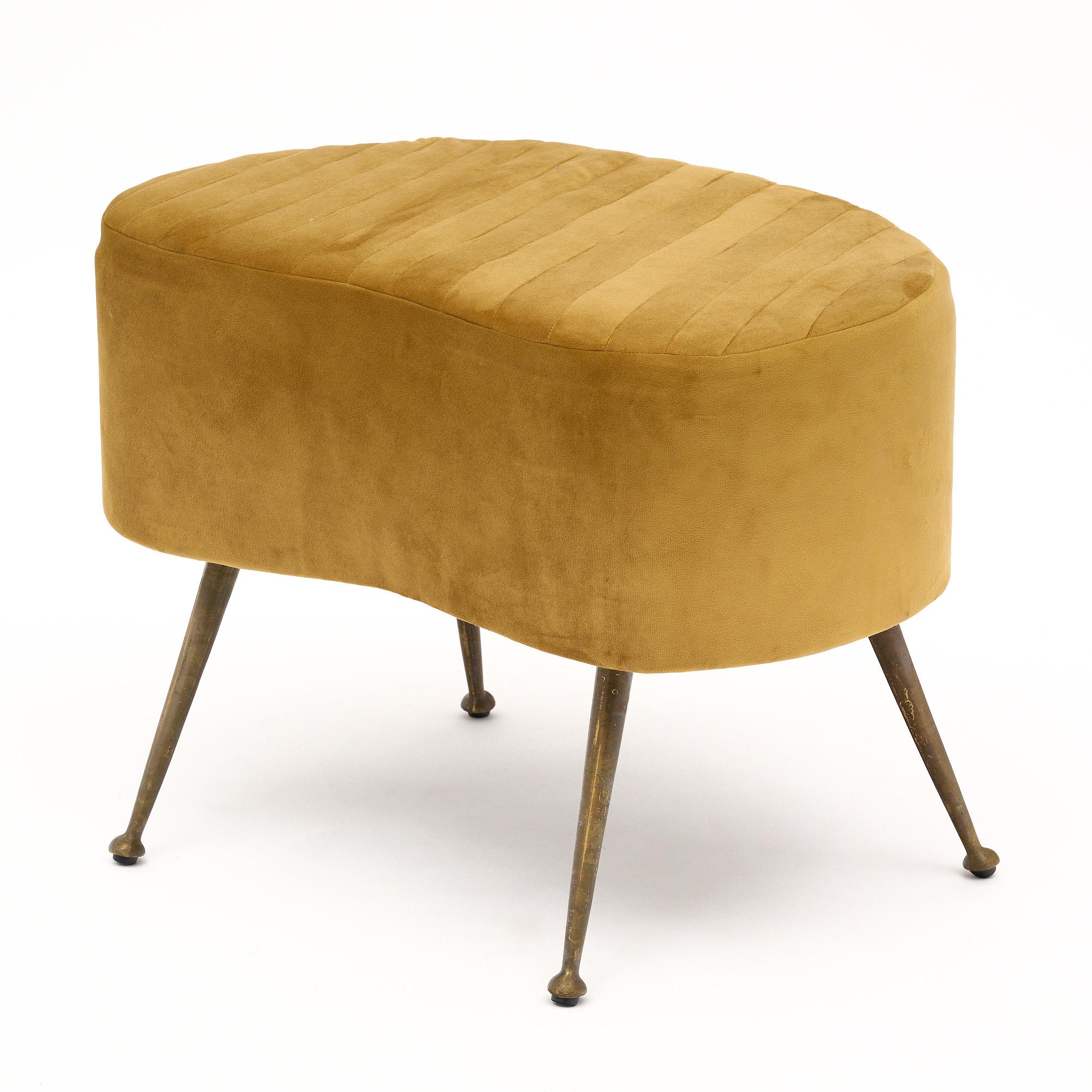 Late 20th Century Vintage Italian Modernist Gold Stools For Sale