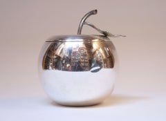 Vintage Italian Modernist Silver-Plated "Apple" Insulated Ice Bucket