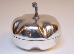 Vintage Italian Modernist Silver-Plated "Squash" Lidded Serving / Candy Dish