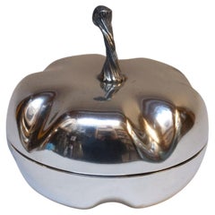 Vintage Italian Modernist Silver-Plated "Squash" Lidded Serving / Candy Dish