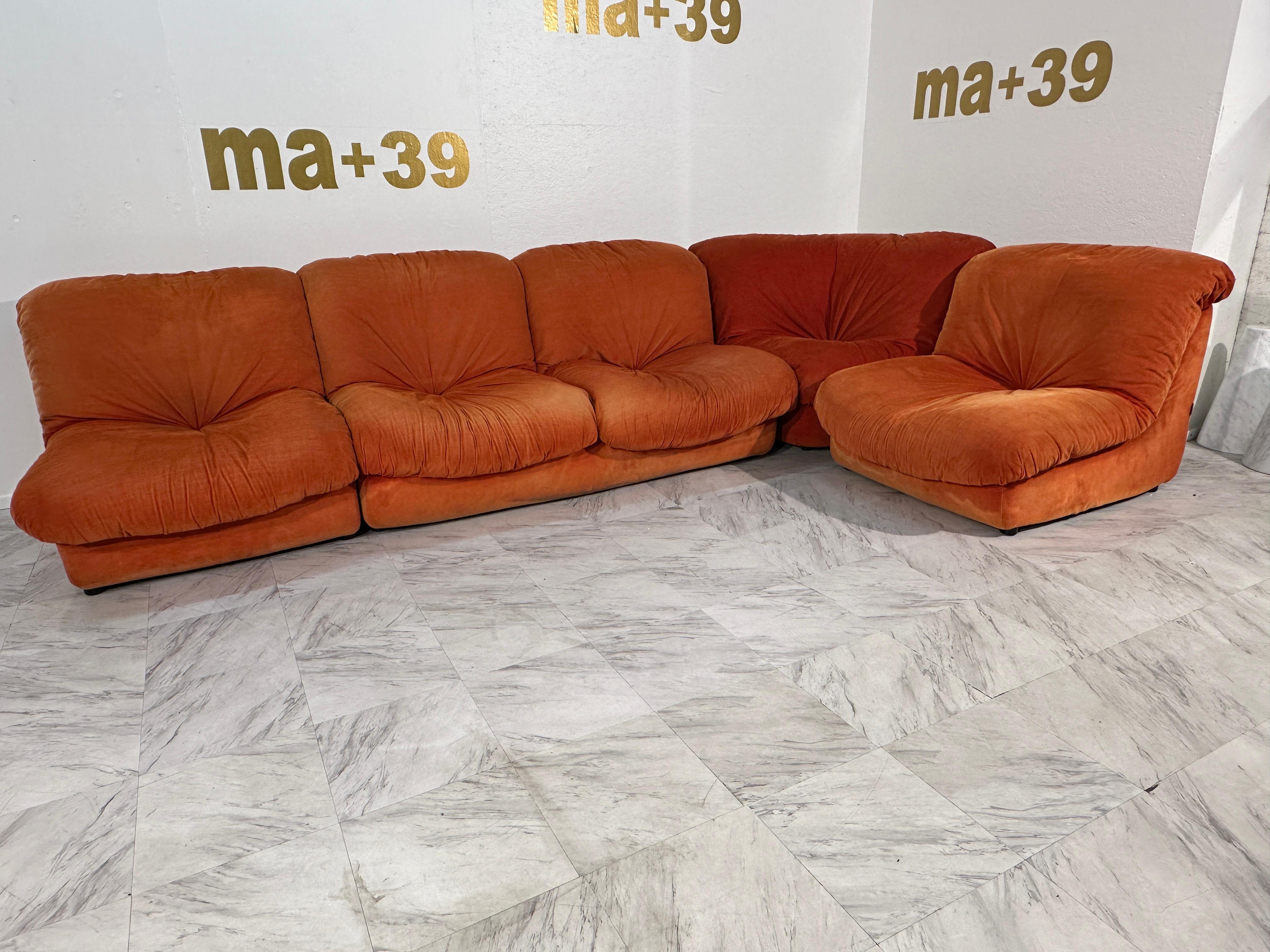 Vintage Italian Modular Sofa From Airborne, 1960s Italy 5 pieces For Sale 1