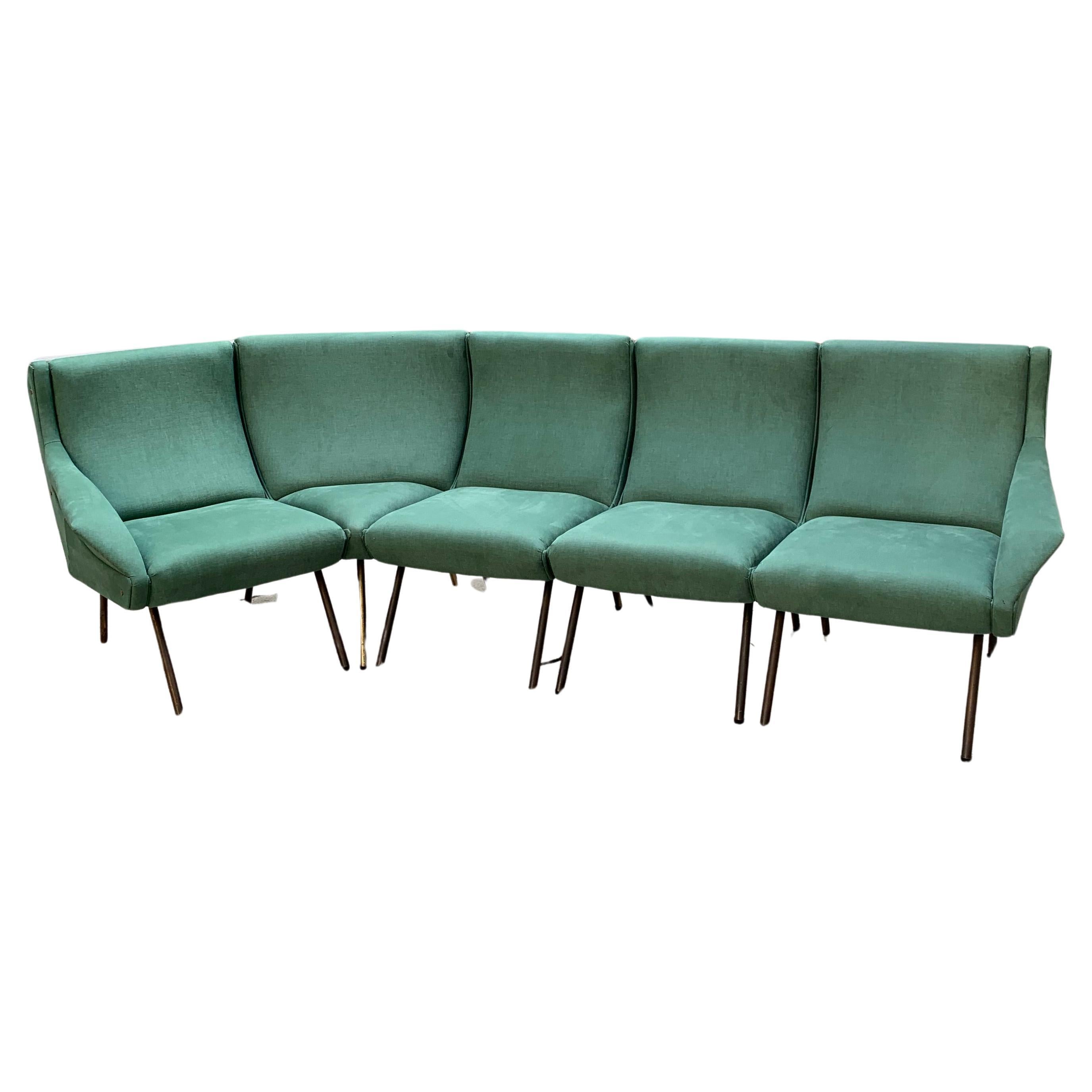 Vintage Italian Modular Sofa Set, 1950s, Set of 5 For Sale