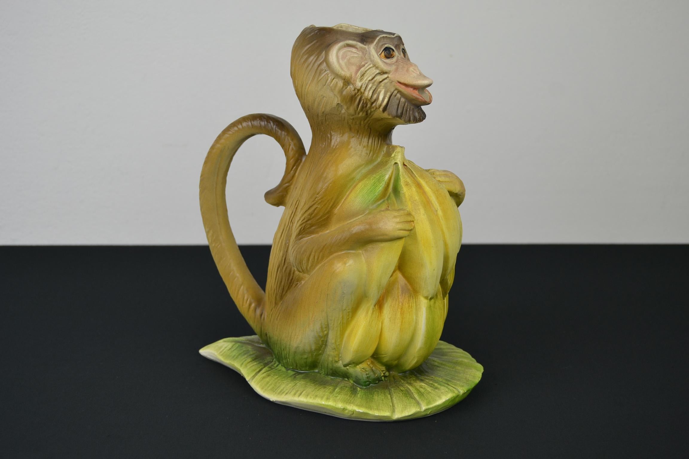 Vintage Italian Monkey Pitcher with Bananas 2