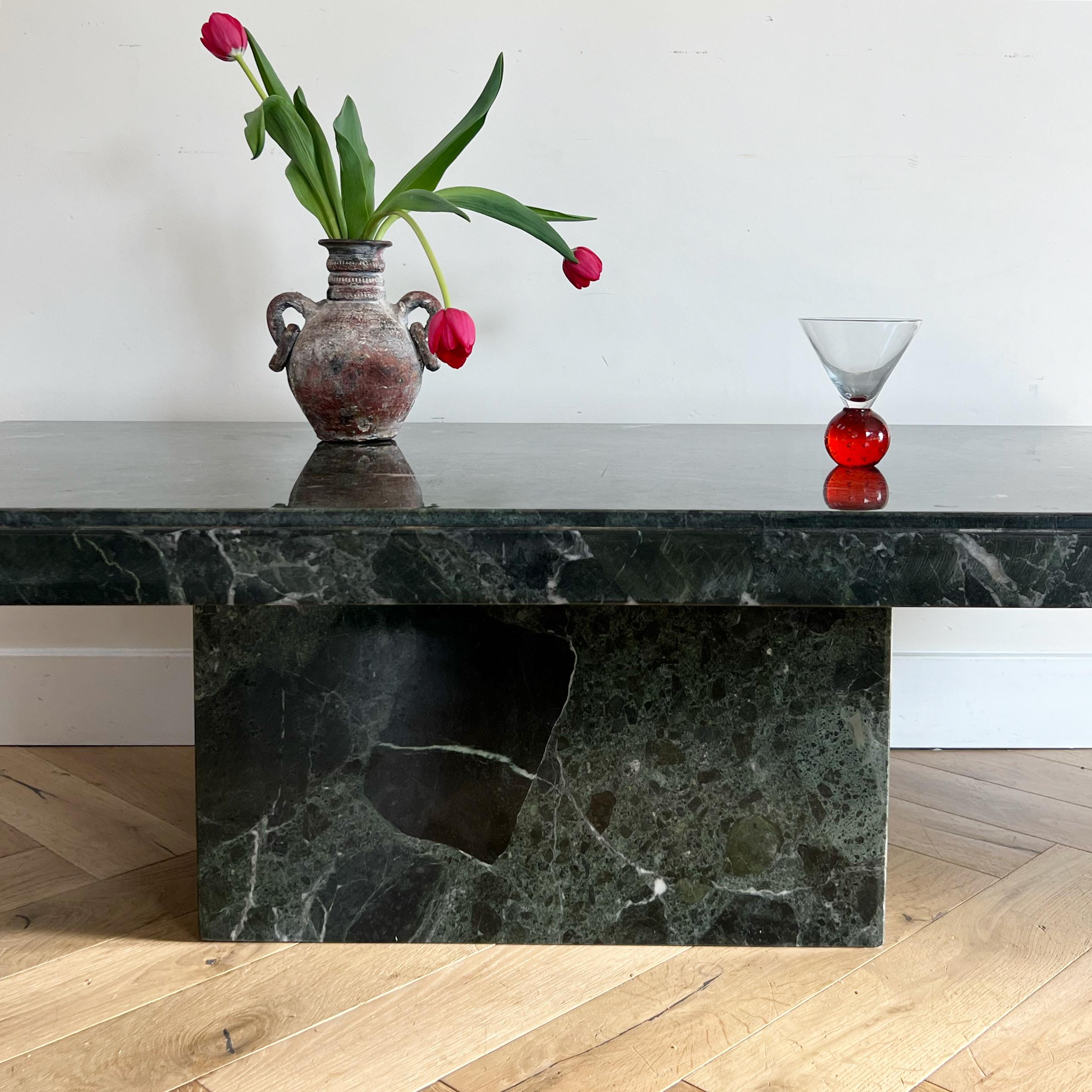 vintage green marble coffee table