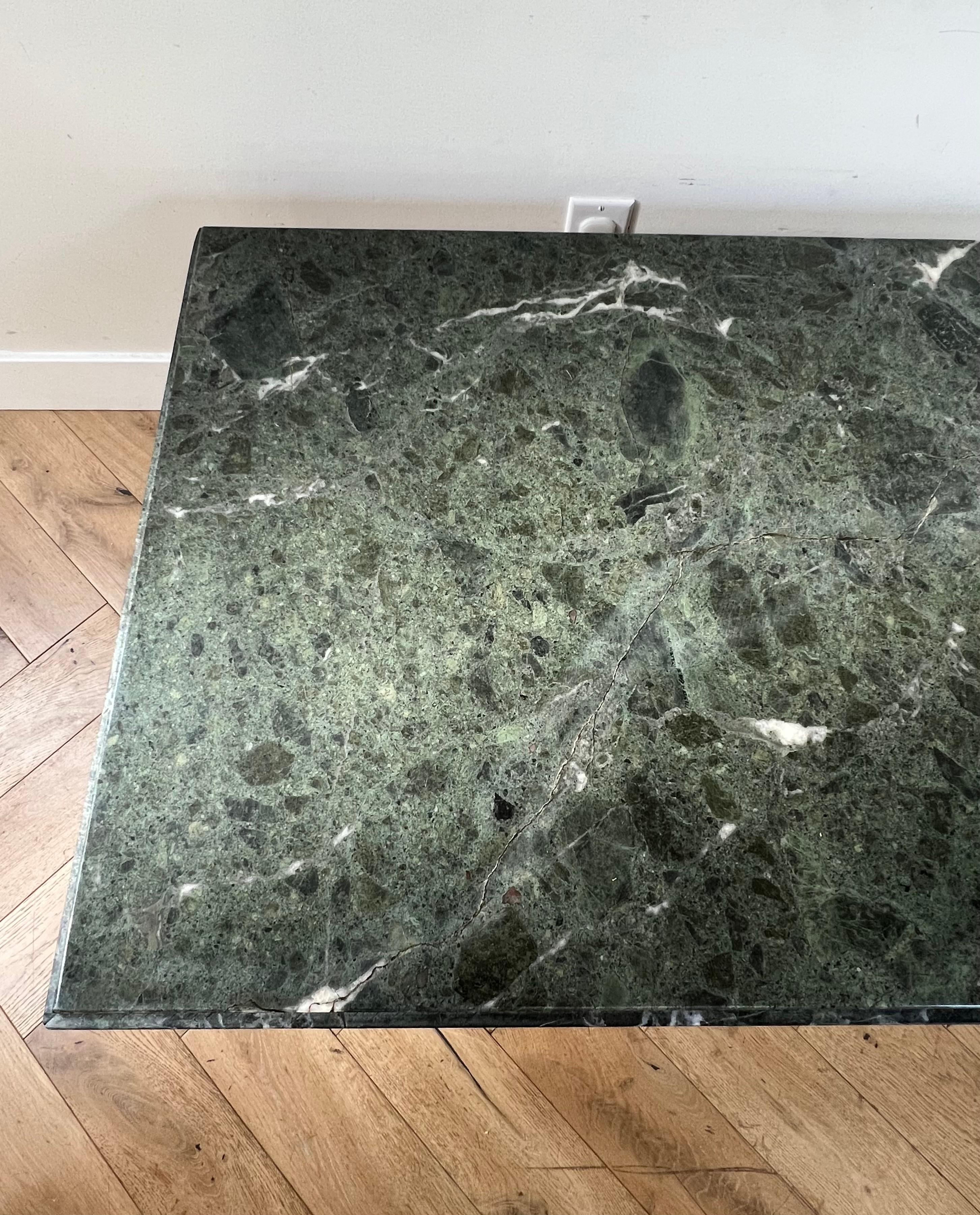 Vintage Italian Monolithic Green Marble Coffee Table, 1970s 2