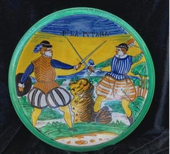 Vintage Italian Montelupo Maiolica Pottery Charger