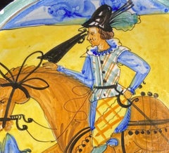 Vintage Italian Montelupo Maiolica Pottery Charger