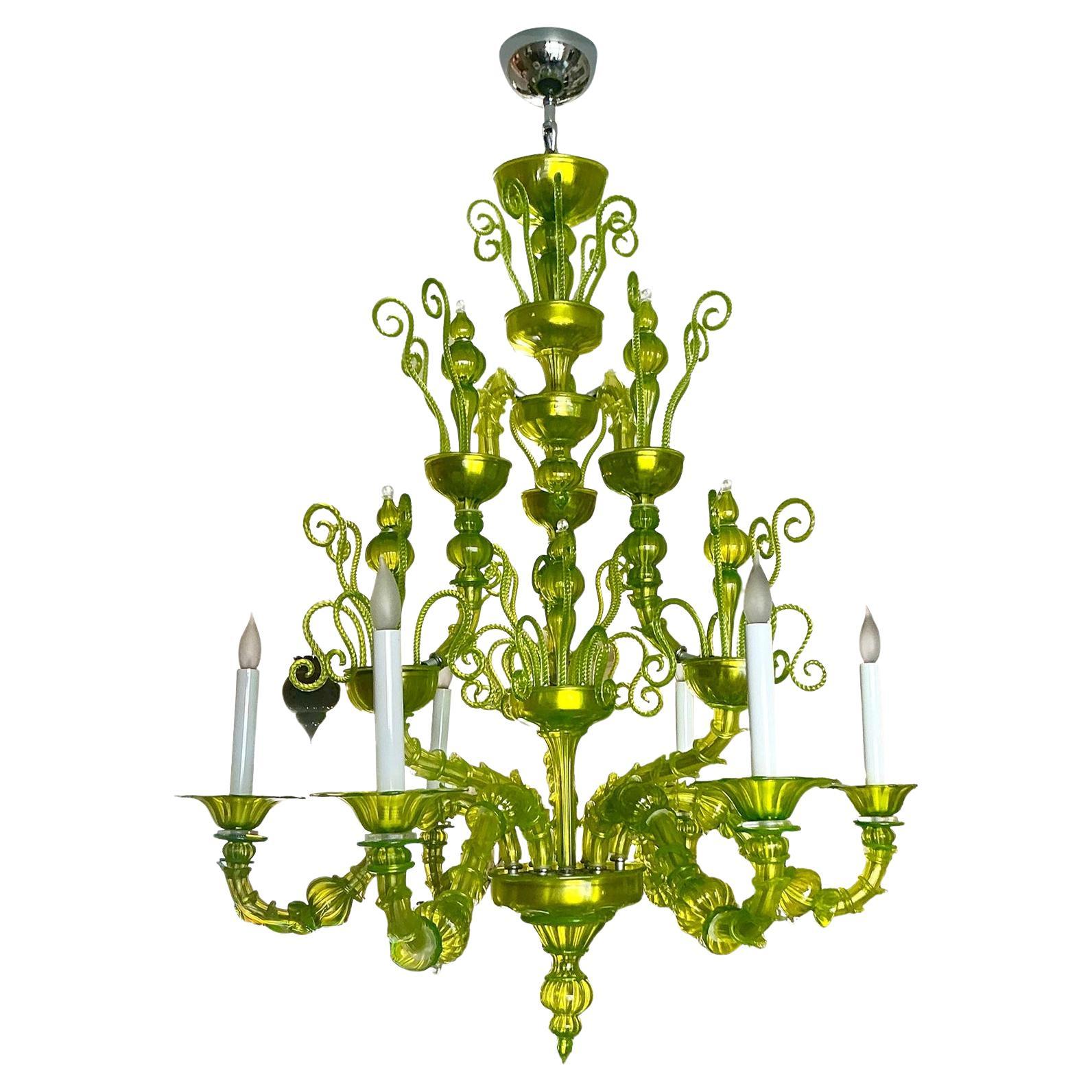 Vintage Italian Monumental Murano Glass Chandelier