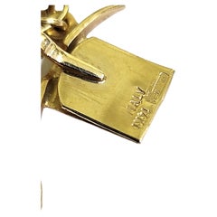 Pulsera vintage italiana de oro con camafeo de nácar