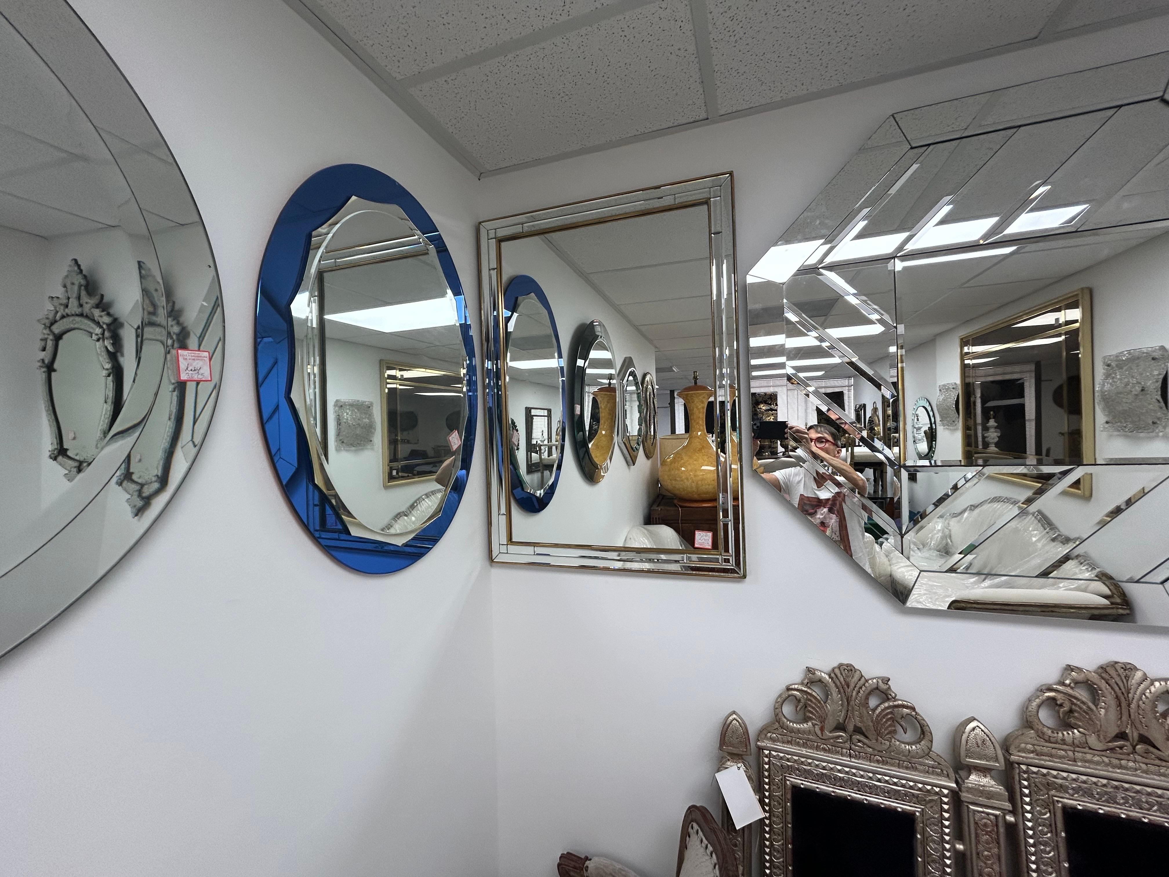 Biseauté Miroir italien vintage multi-biseauté en vente