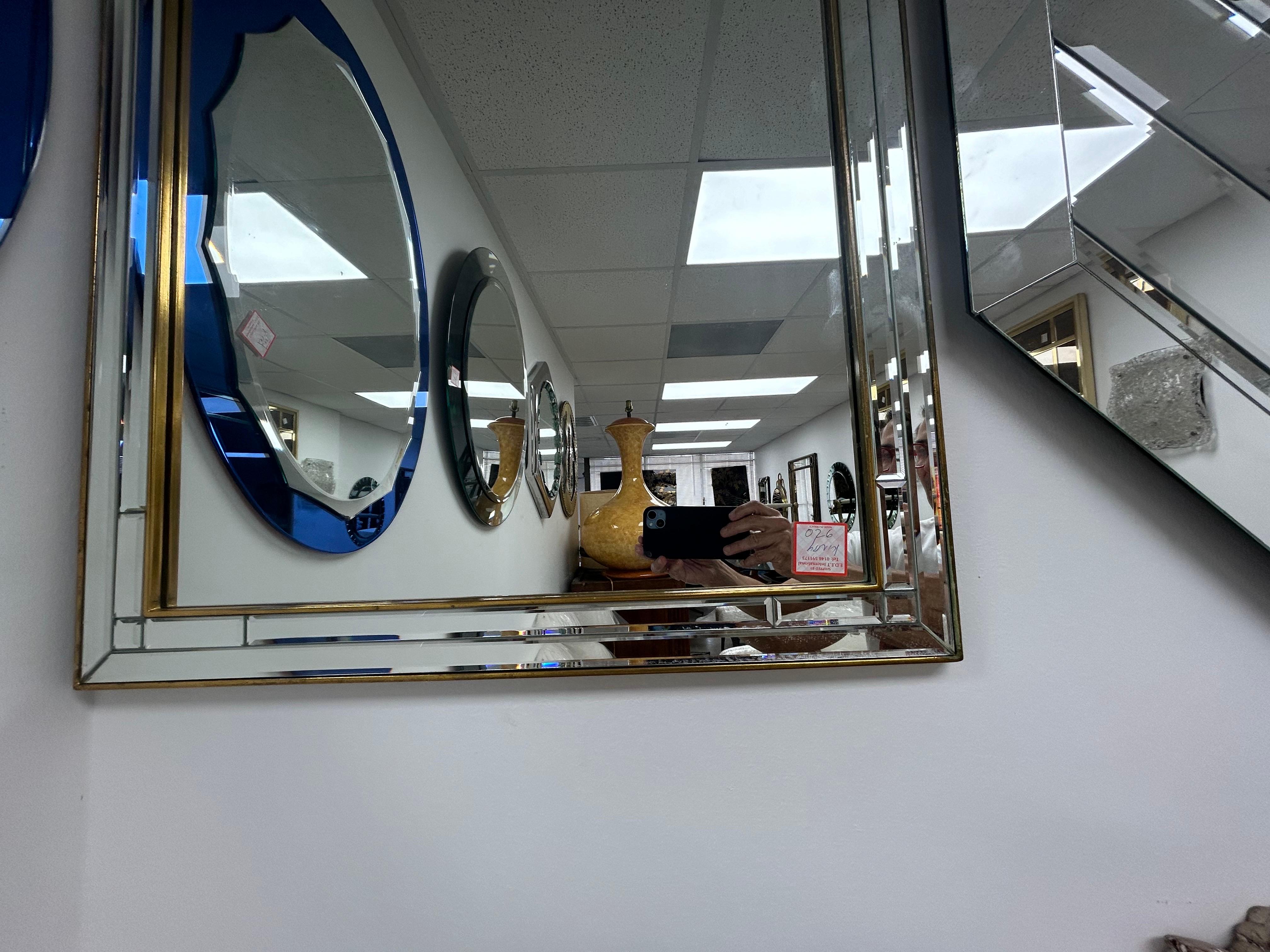 Milieu du XXe siècle Miroir italien vintage multi-biseauté en vente
