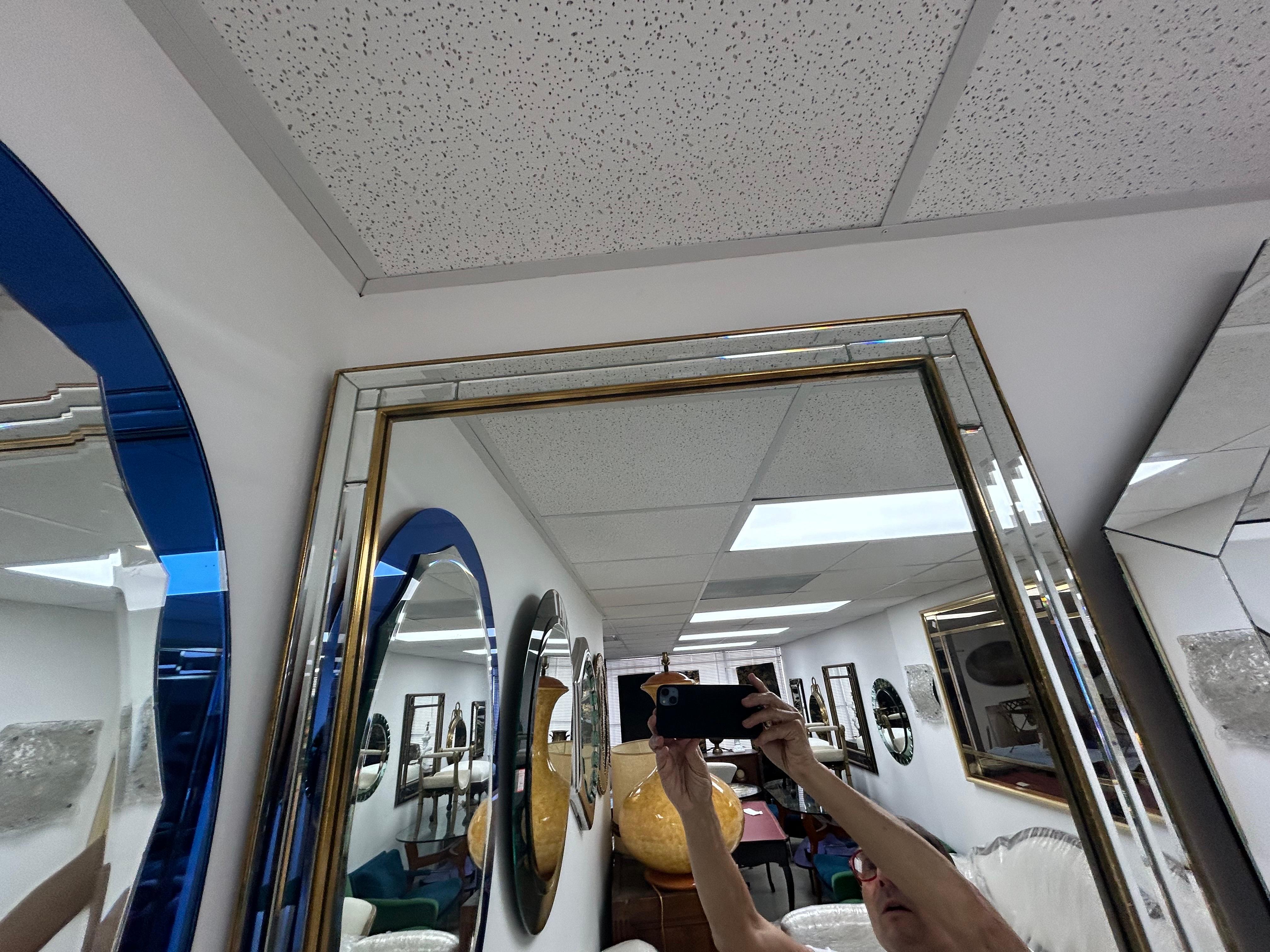 Miroir italien vintage multi-biseauté en vente 1