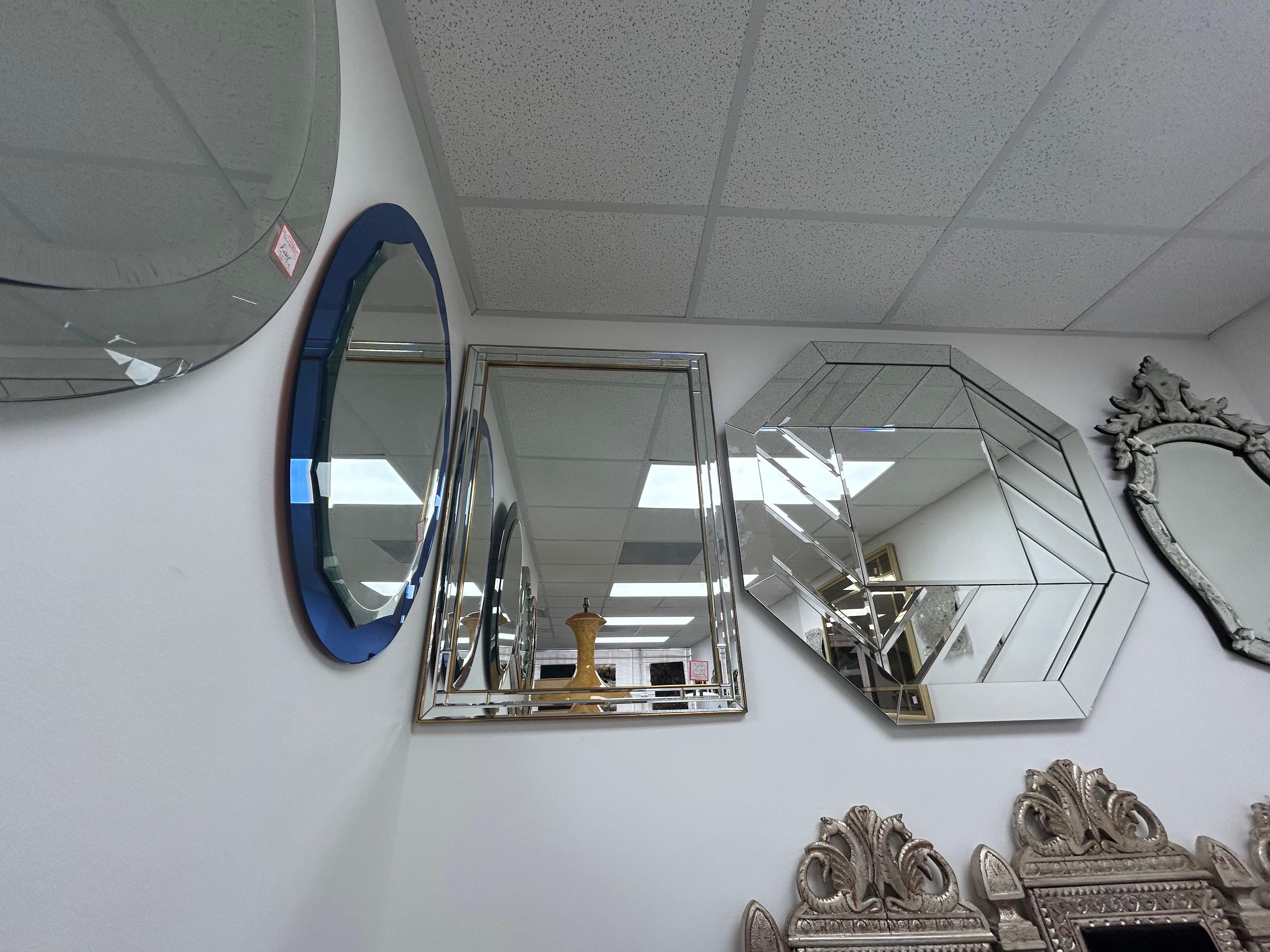 Miroir italien vintage multi-biseauté en vente 2