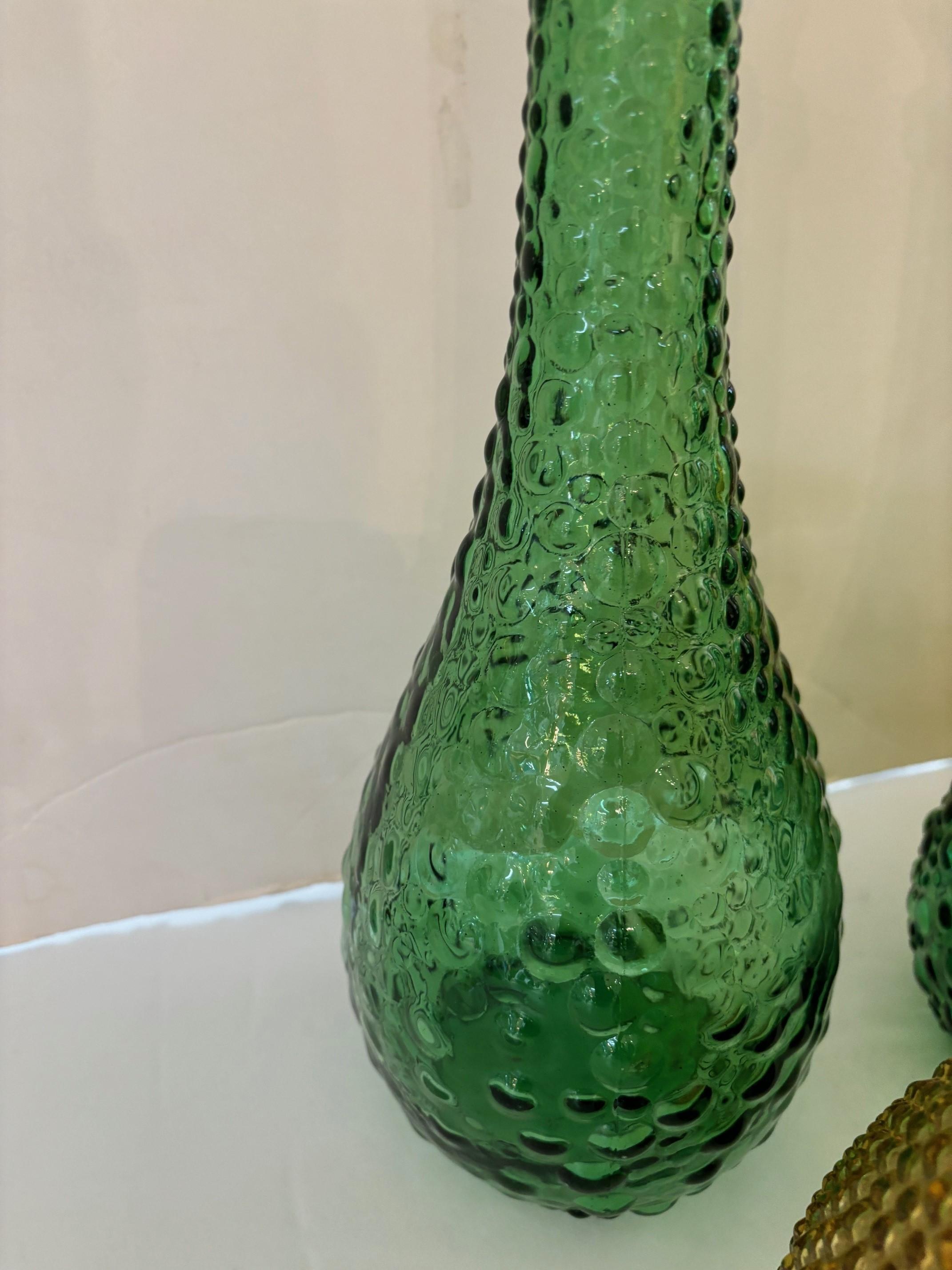 Bottiglia Decanter Empoli d'epoca multicolore con design geometrico con tappi in vendita 4