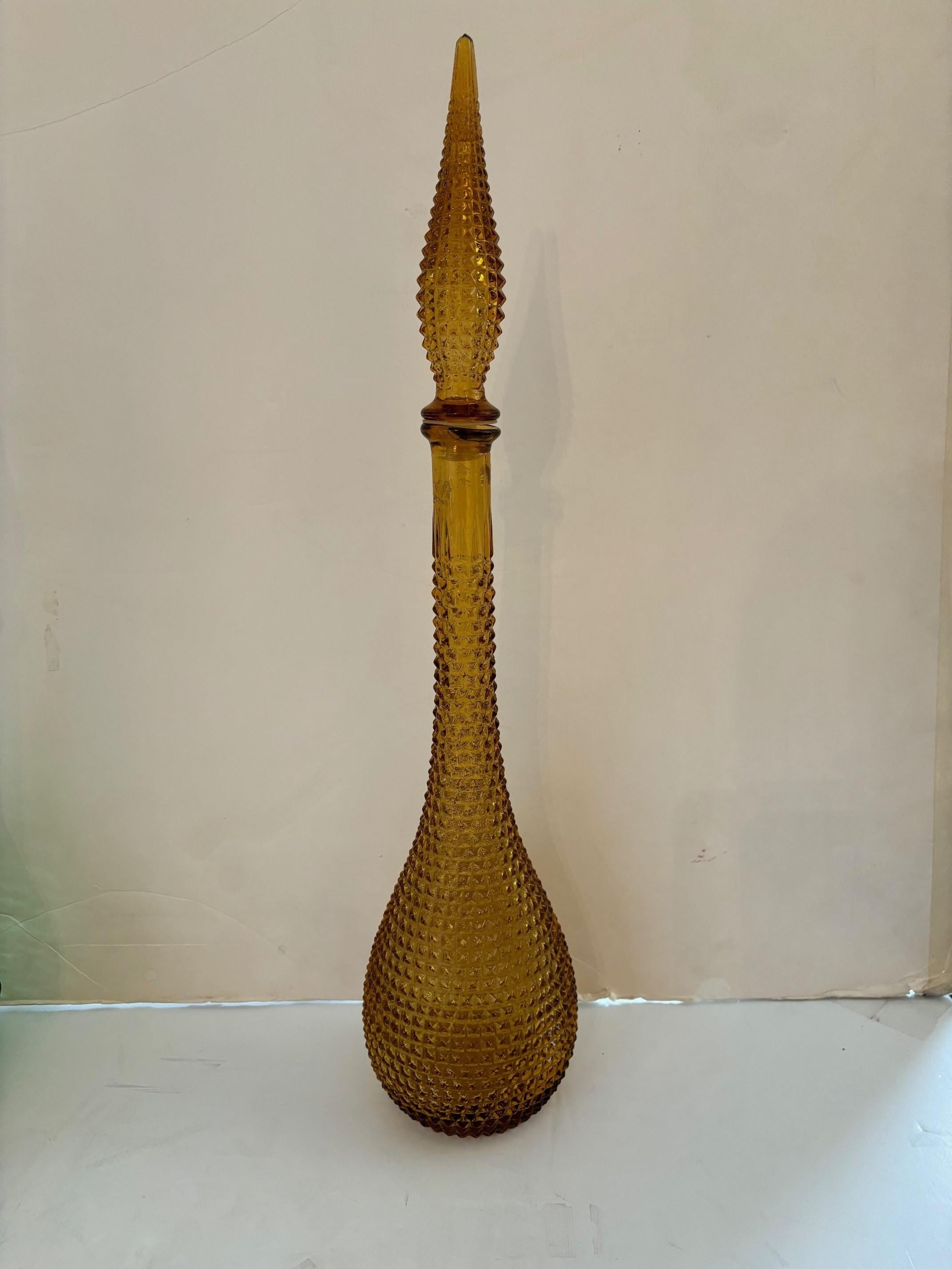 Calco Bottiglia Decanter Empoli d'epoca multicolore con design geometrico con tappi in vendita