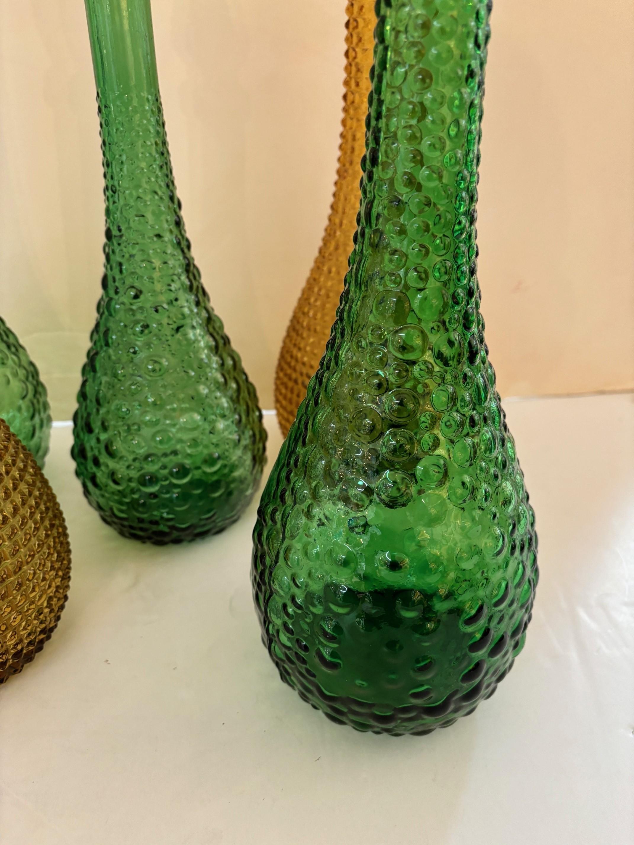 Bottiglia Decanter Empoli d'epoca multicolore con design geometrico con tappi in vendita 2