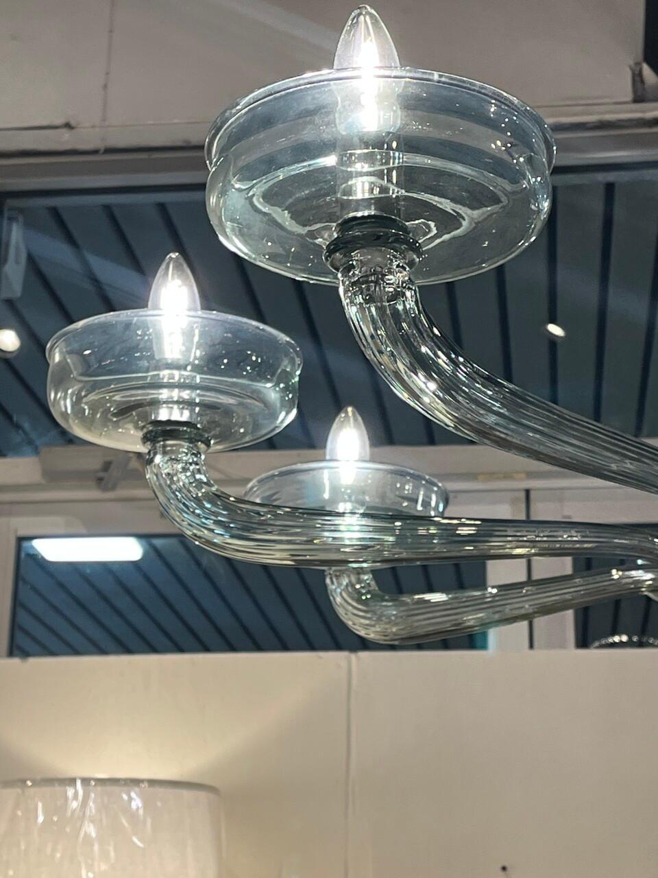 Vintage Italian Murano 8 Light Chandelier In Good Condition For Sale In Houston, TX