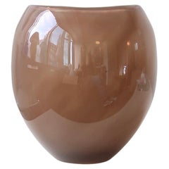Vintage Italian Murano art glass brown vase
