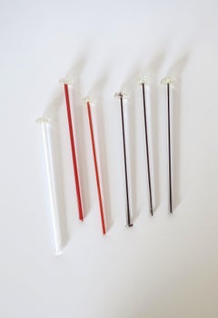 Italian Murano Art Glass Cocktail Stirrers, Set of 6