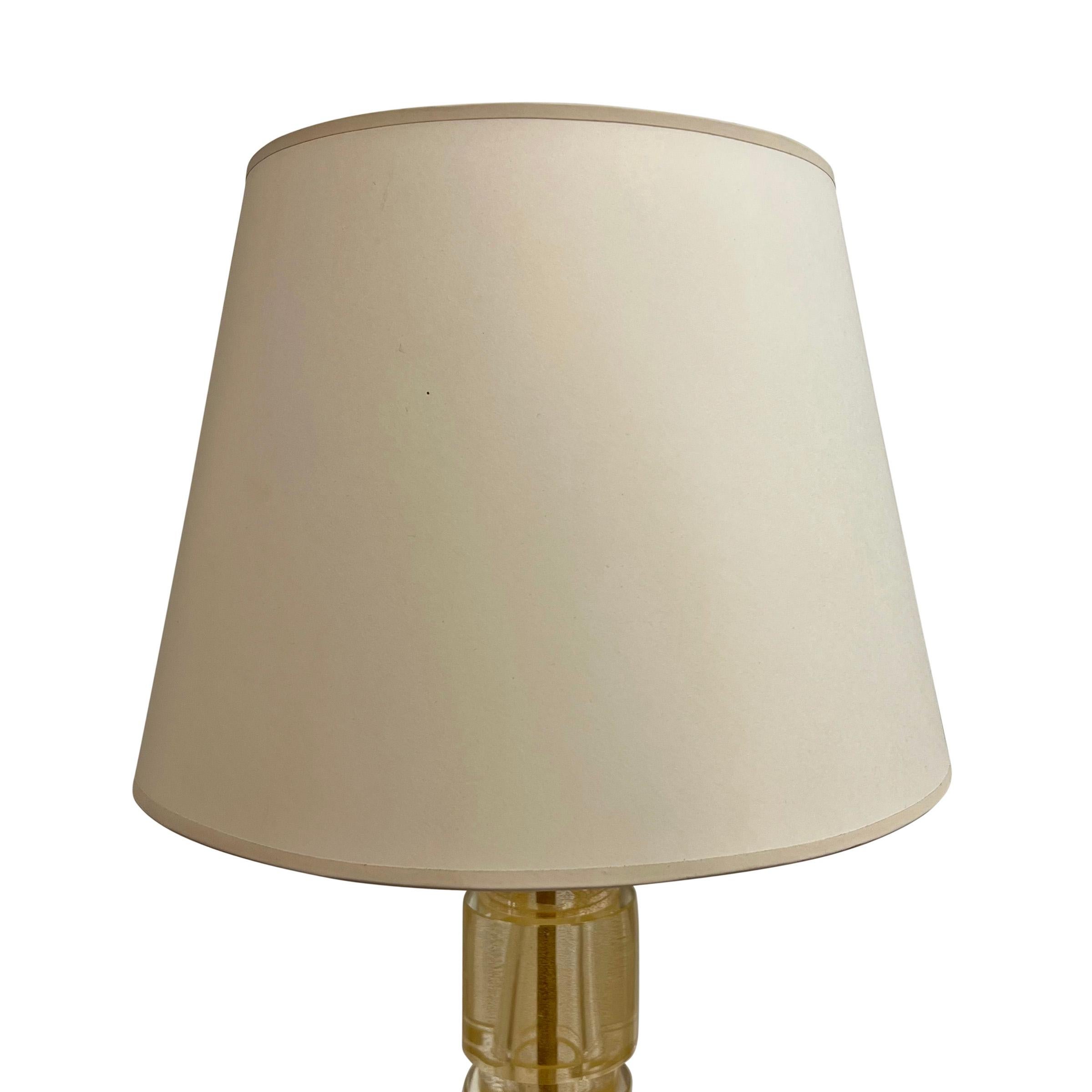 Modern Vintage Italian Murano Avventurina Glass Lamp For Sale