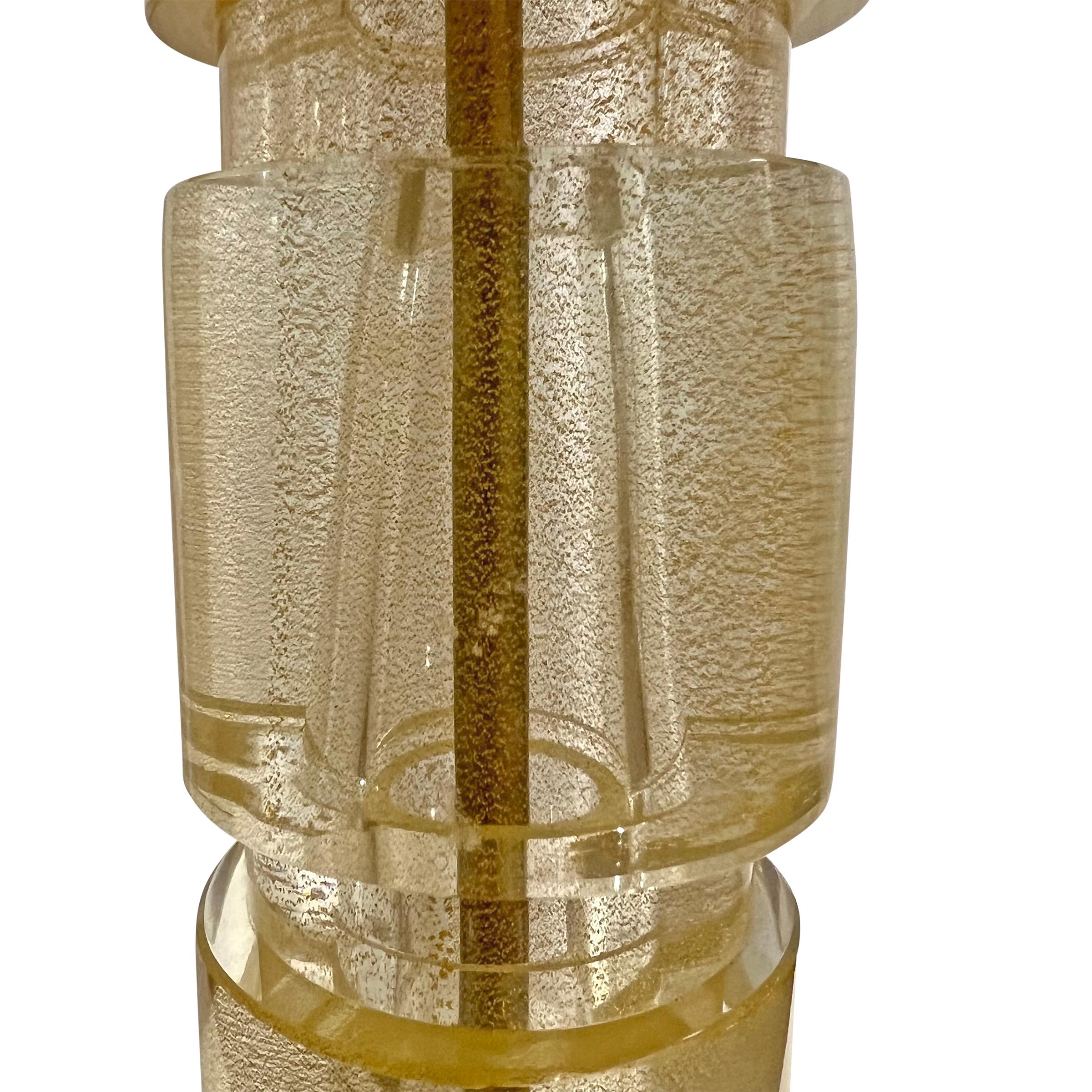 Vintage Italian Murano Avventurina Glass Lamp For Sale 1